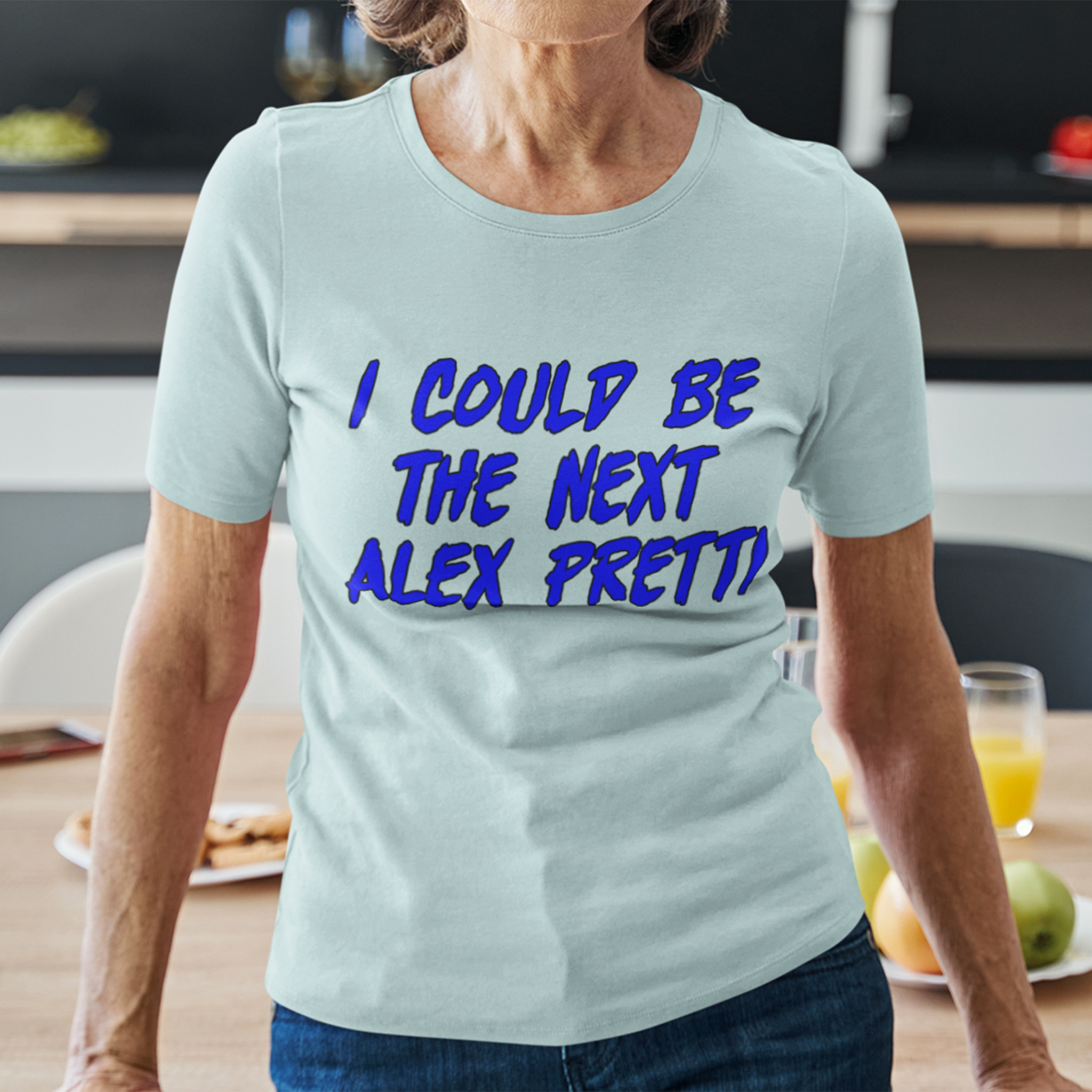 ALEX PRETTI T-SHIRT/HEATHER ICE BLUE