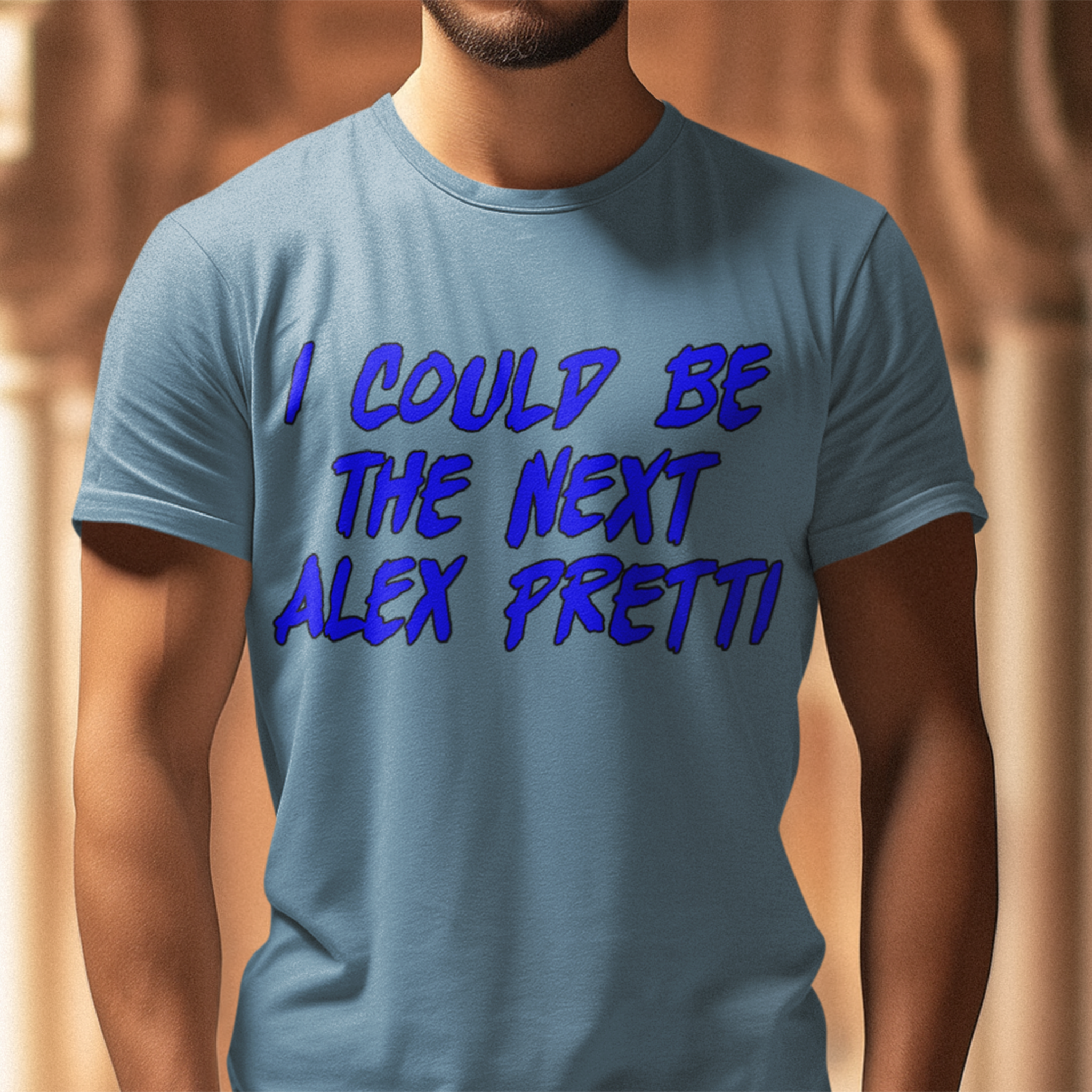 ALEX PRETTI T-SHIRT/STEEL BLUE