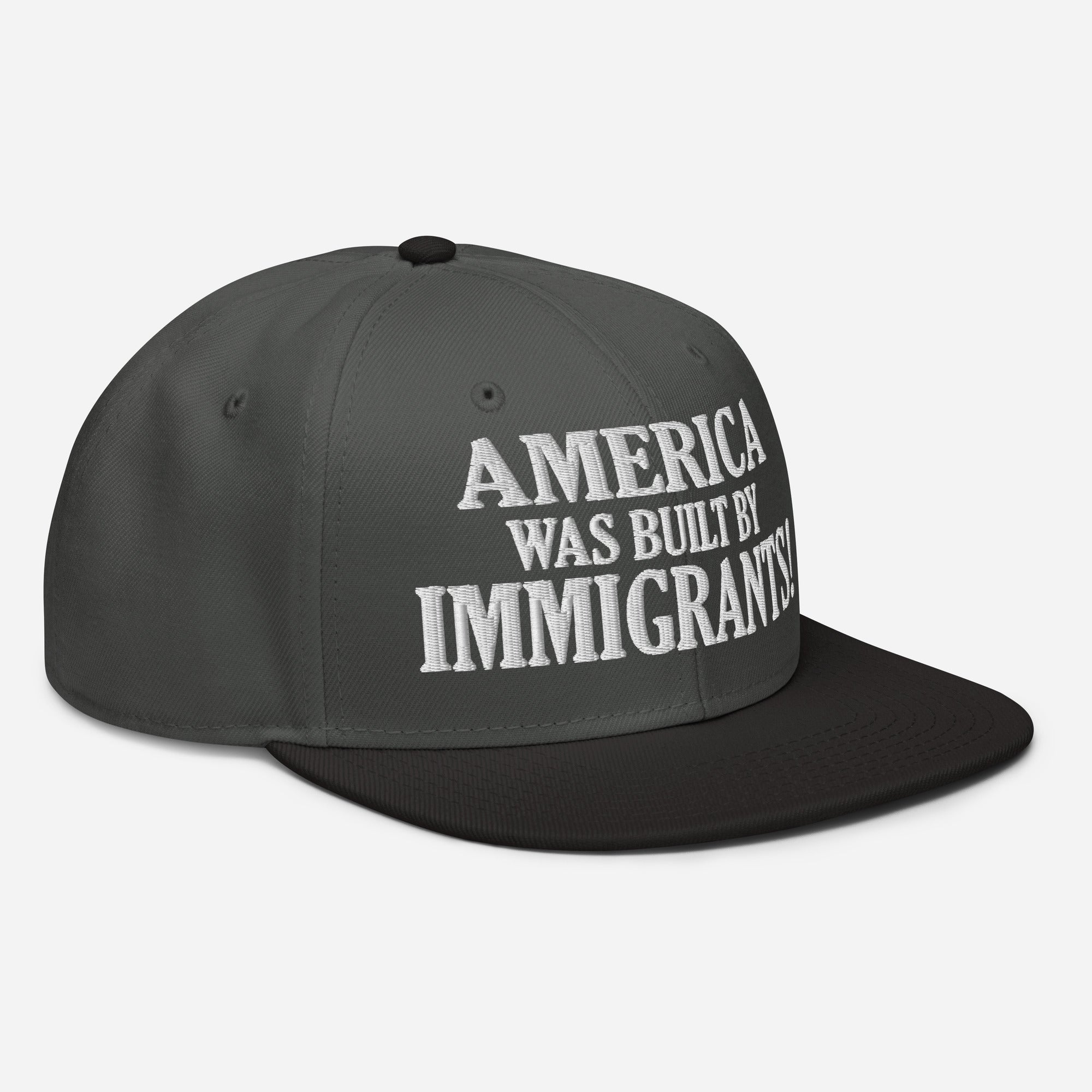 AMERICA WAS BUILT BY IMMIGRANTS  SNAPBACK CAP/Black/Charcoal gray/Charcoal gray