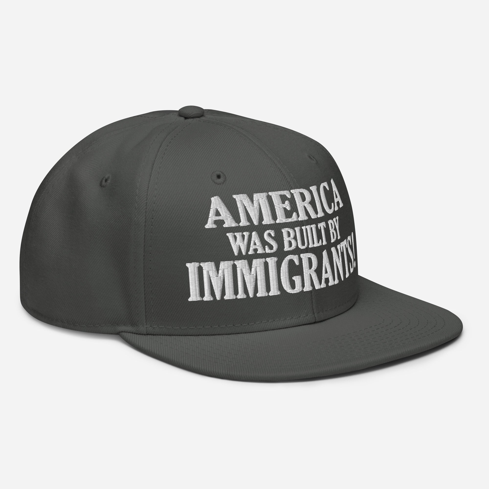AMERICA WAS BUILT BY IMMIGRANTS  SNAPBACK CAP/Charcoal gray