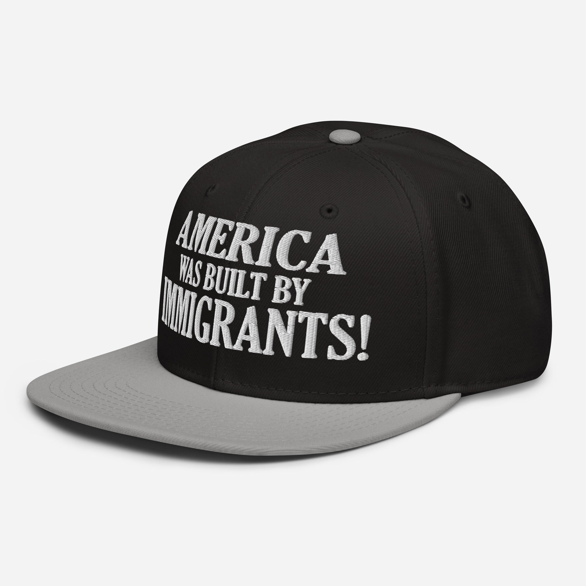 AMERICA WAS BUILT BY IMMIGRANTS  SNAPBACK CAP/Gray/Black/Black