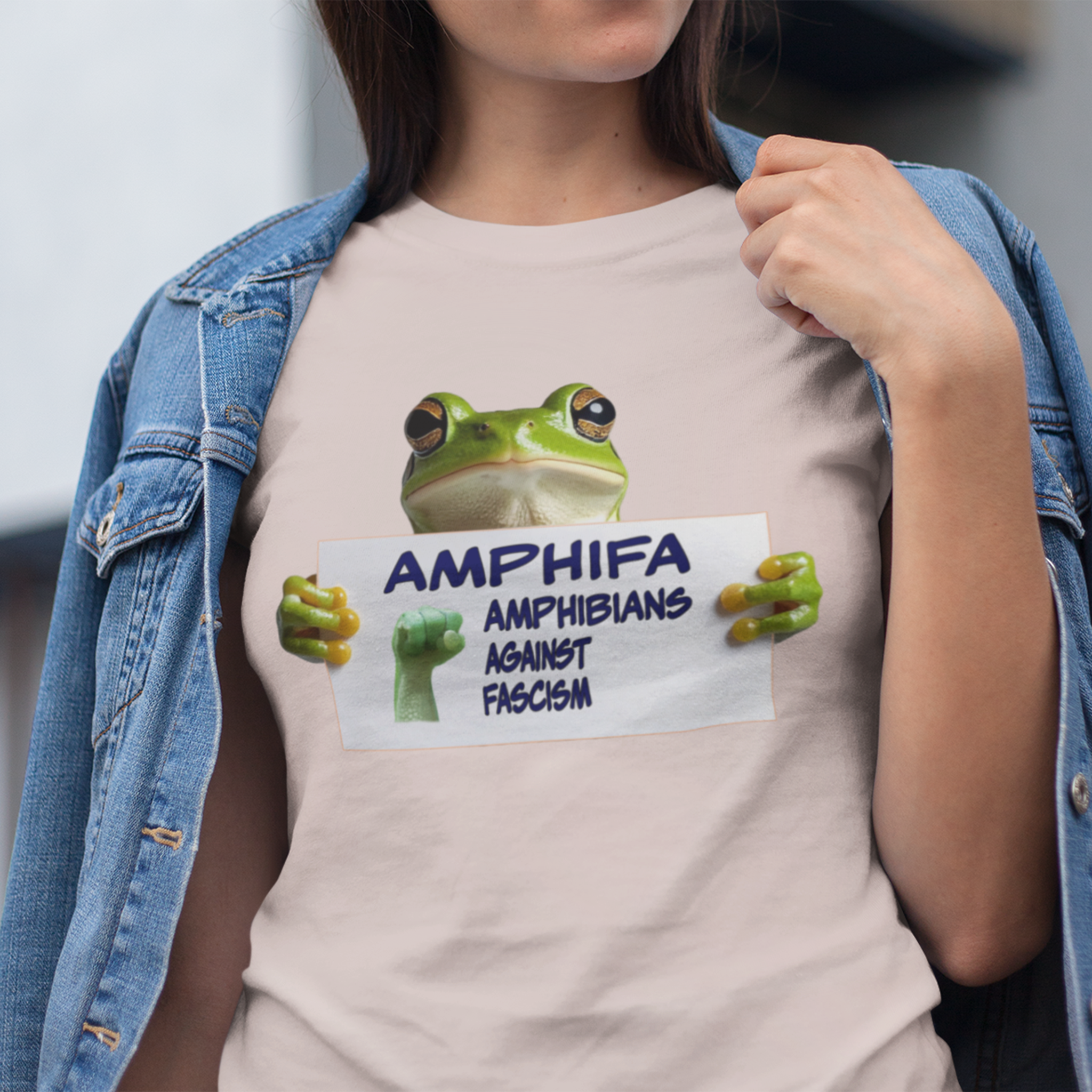 AMPHIFA - Amphibians against fascism!  Political Statement T-Shirt