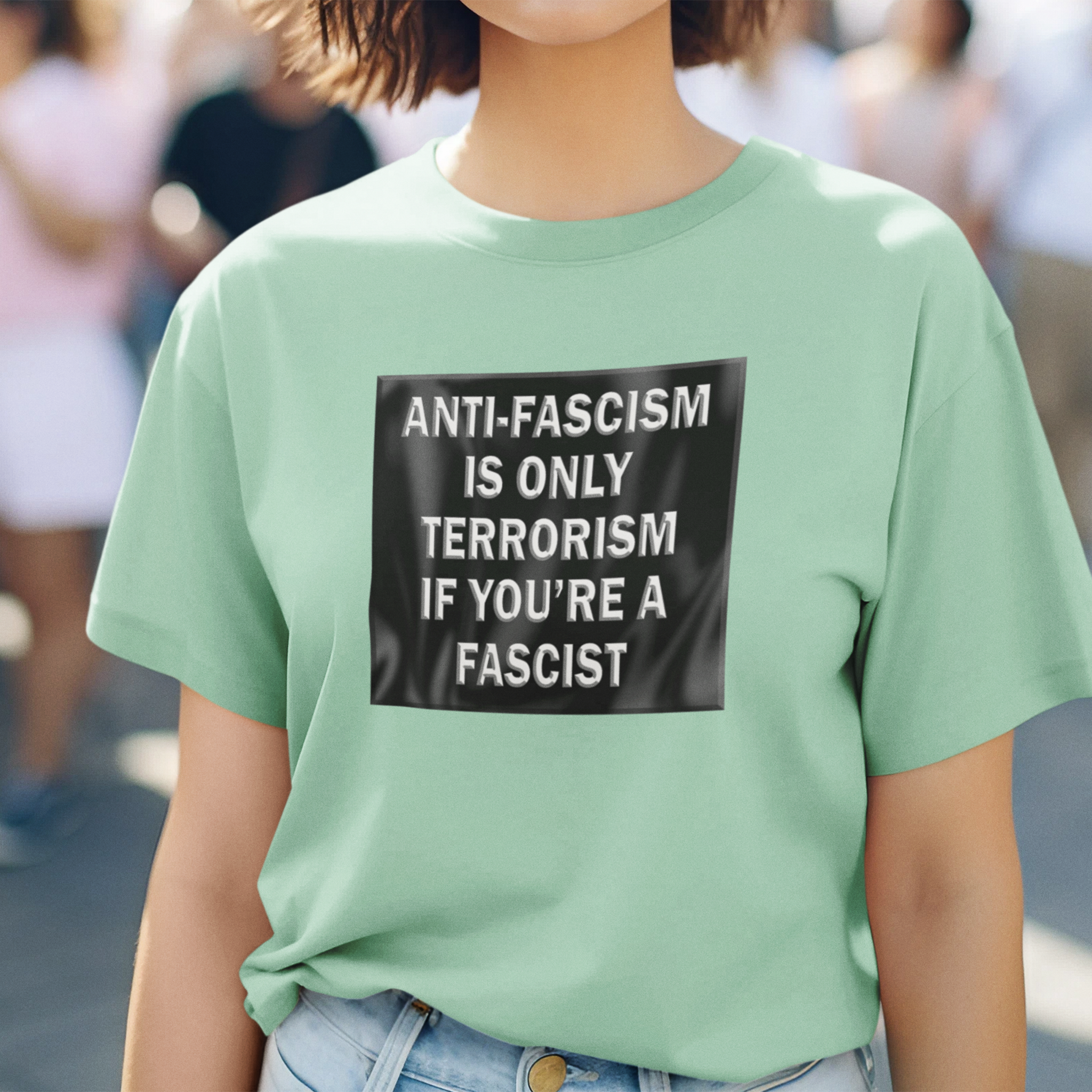 Anti-Fascism T-shirts/heather mint