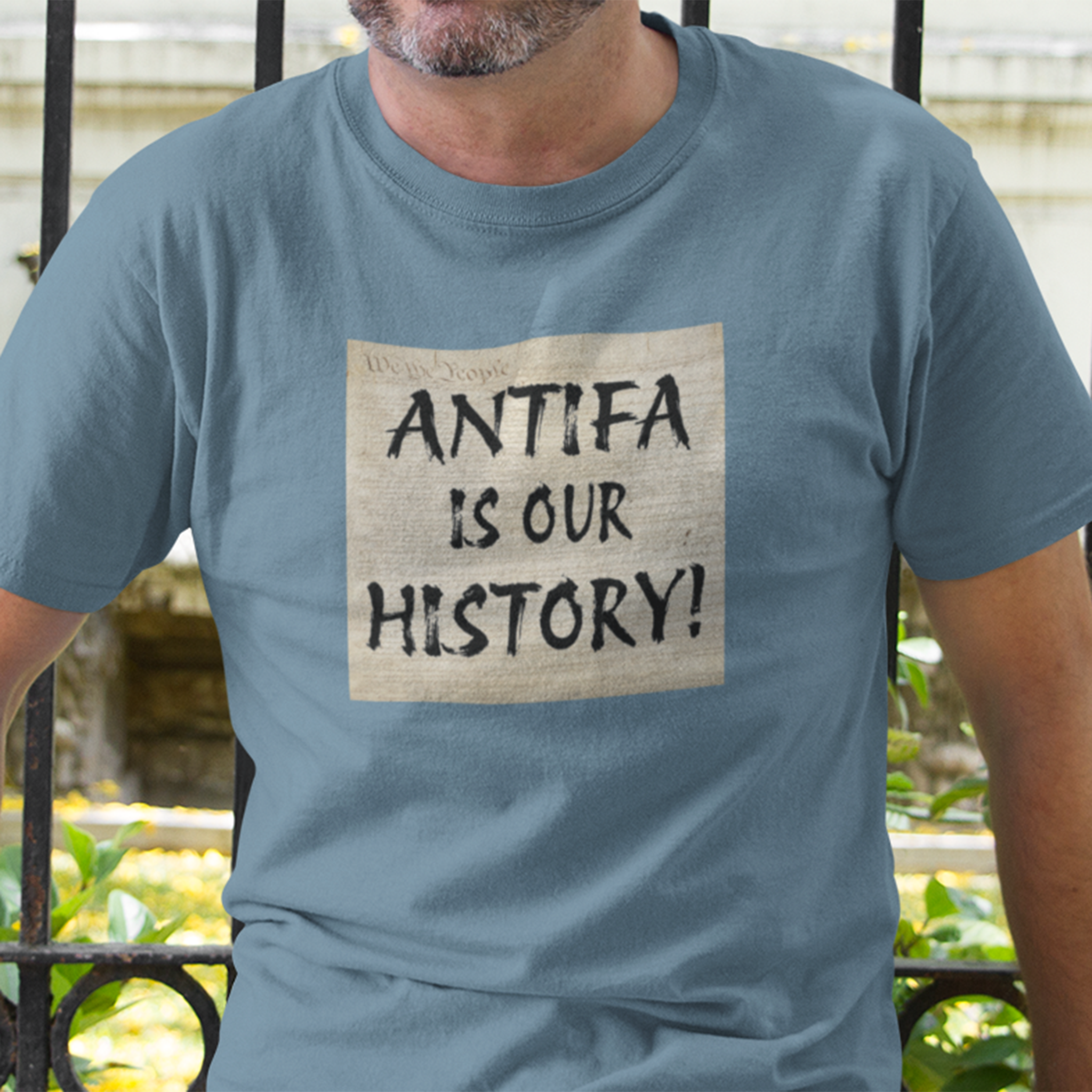 Antifa is our history T-shirt/steel_blue