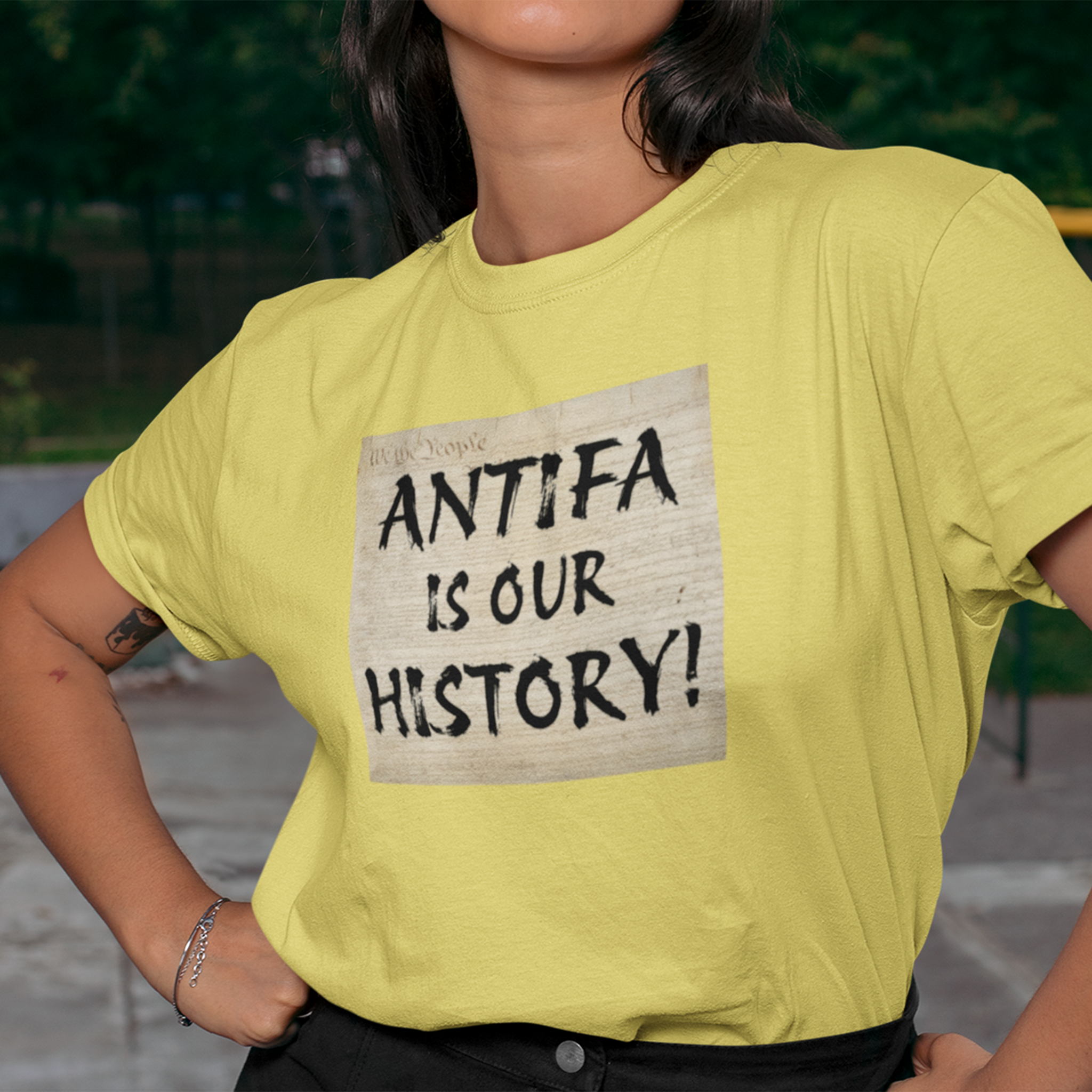 Antifa is our history T-shirt/yellow