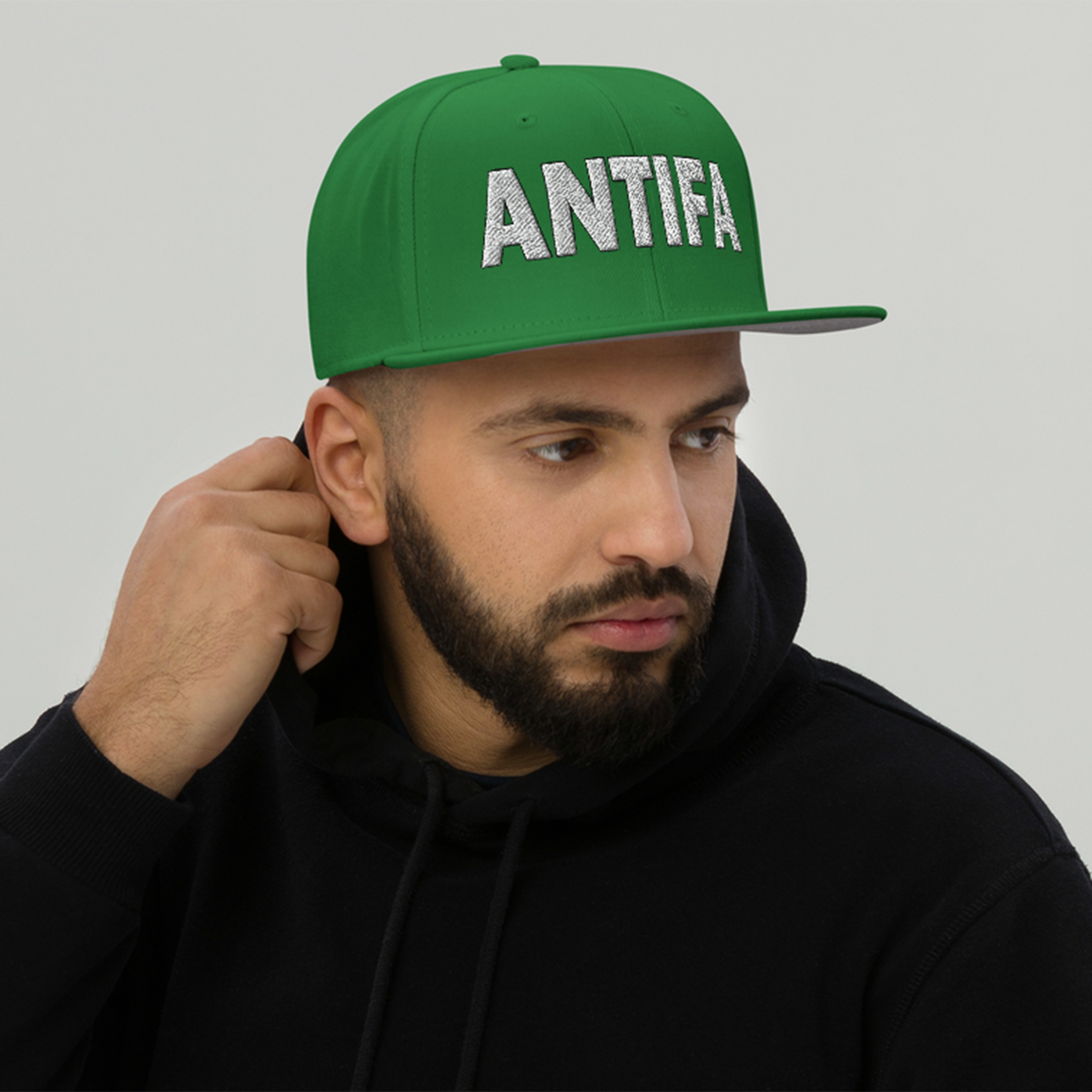 ANTIFA SNAPBACK CAP/Kelly green