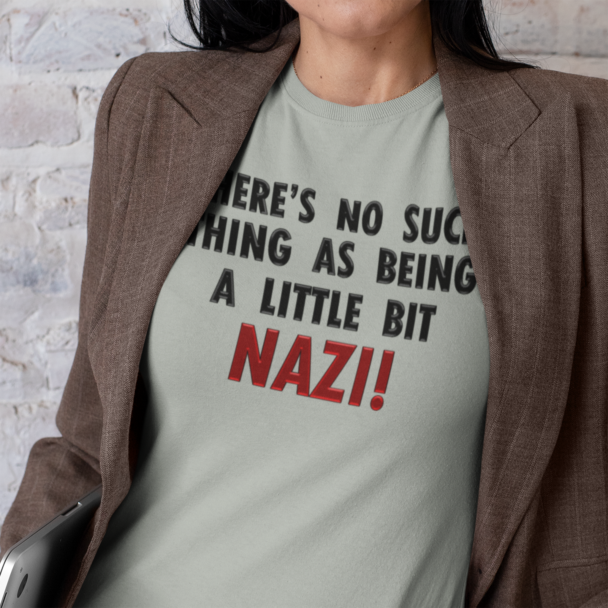 LITTLE BIT NAZI T-SHIRT/ATHLETIC HEATHER