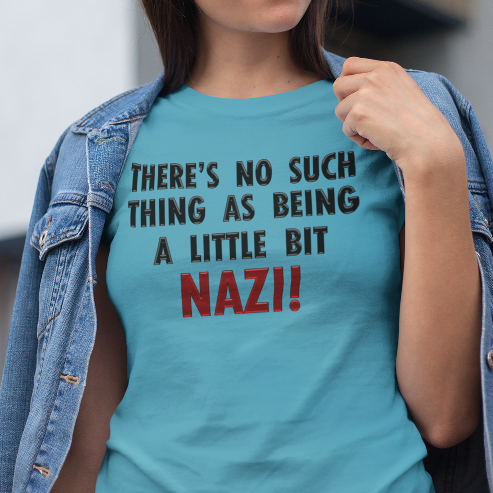 LITTLE BIT NAZI T-SHIRT/AQUA