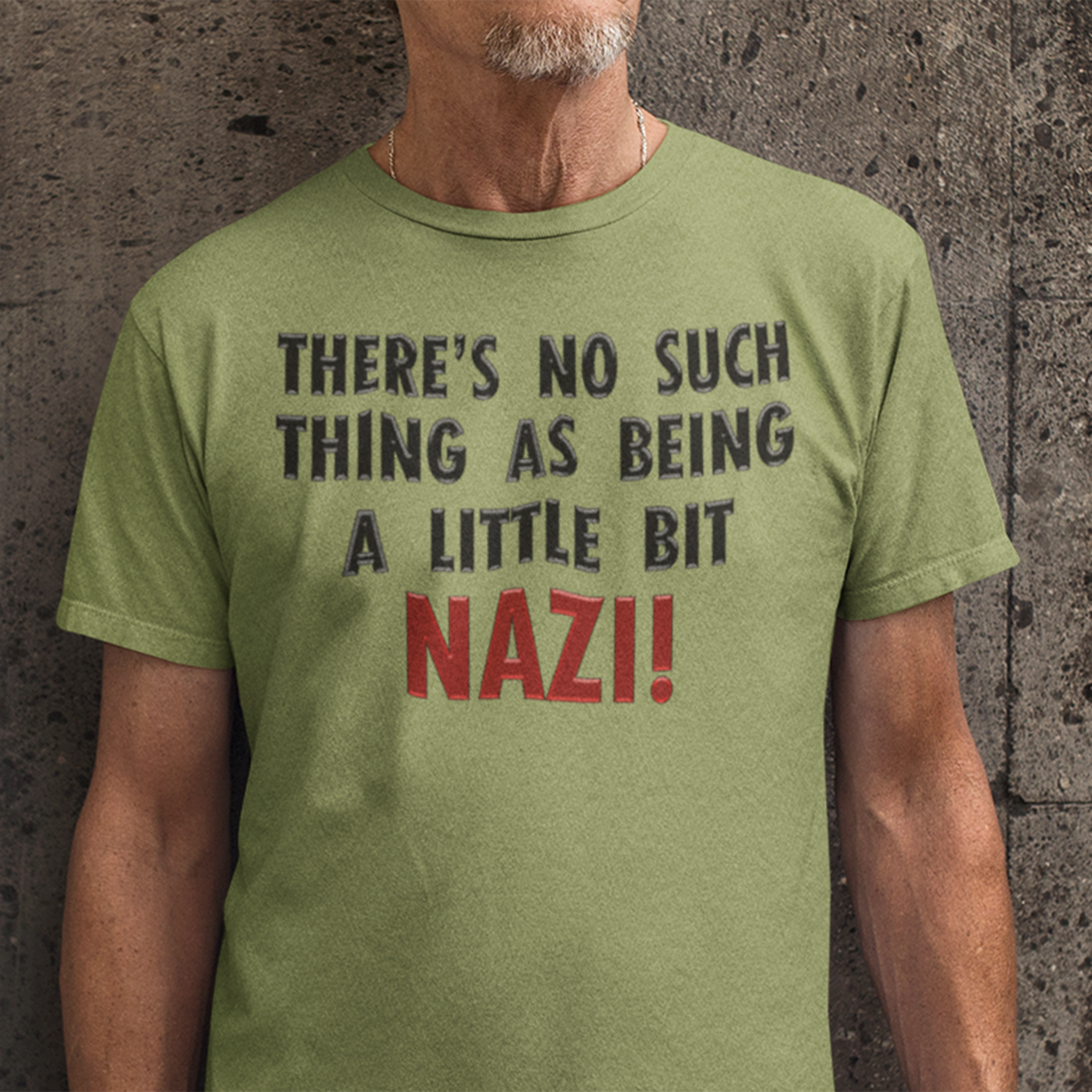 LITTLE BIT NAZI T-SHIRT/HEATHER GREEN