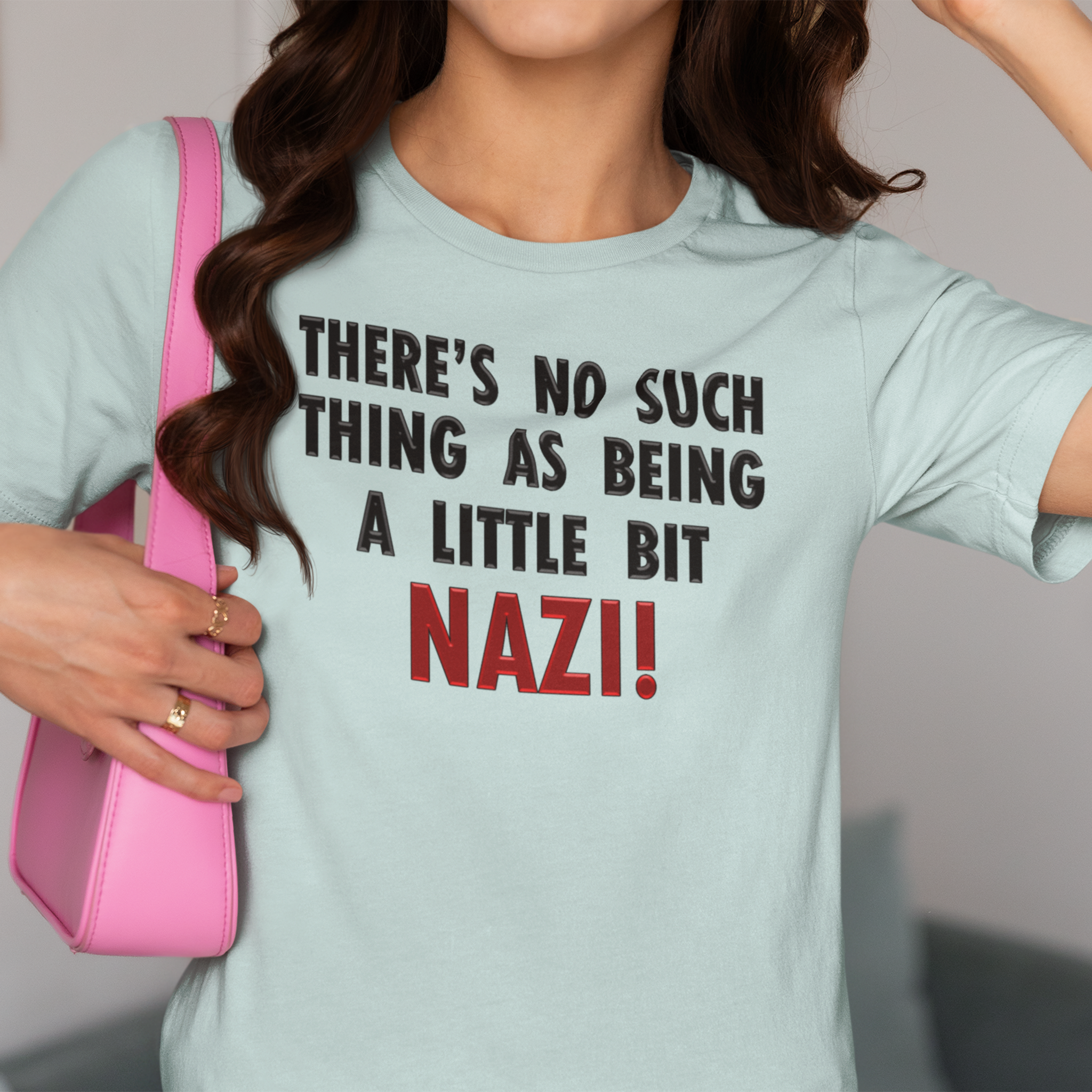 LITTLE BIT NAZI T-SHIRT/HEATHER ICE BLUE