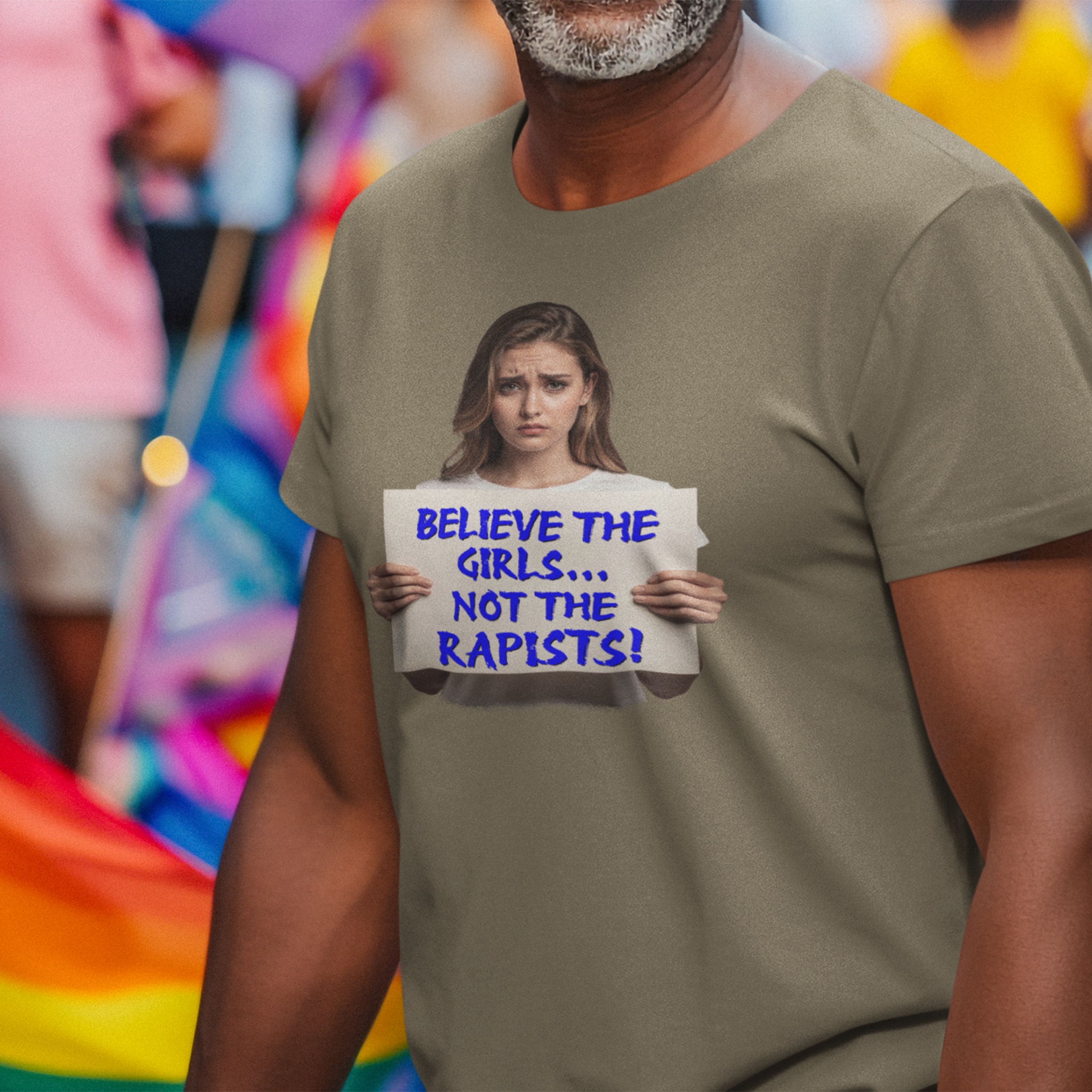 BELIEVE THE GIRLS T-SHIRT/HEATHER OLIVE