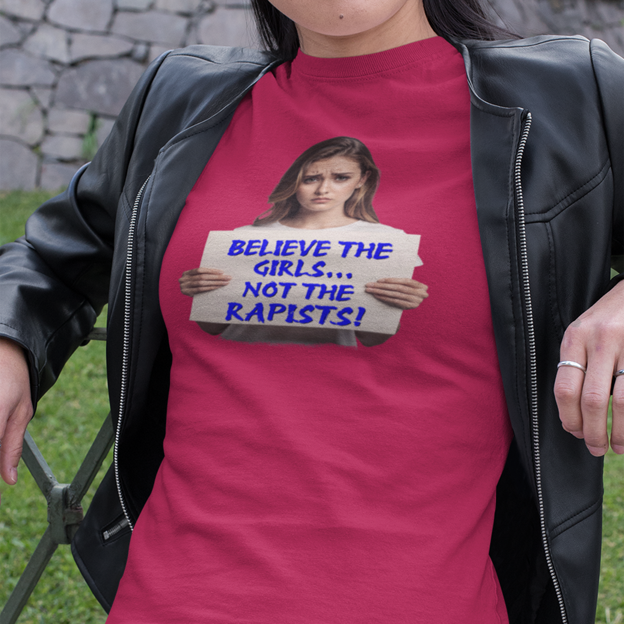 BELIEVE THE GIRLS T-SHIRT/ HEATHER RED
