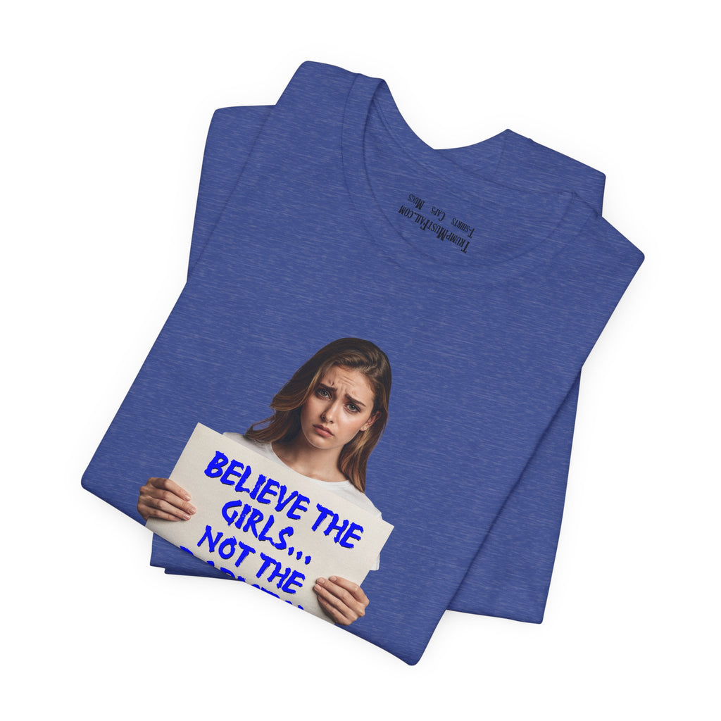 BELIEVE THE GIRLS T-SHIRT/HEATHER TRUE ROYAL