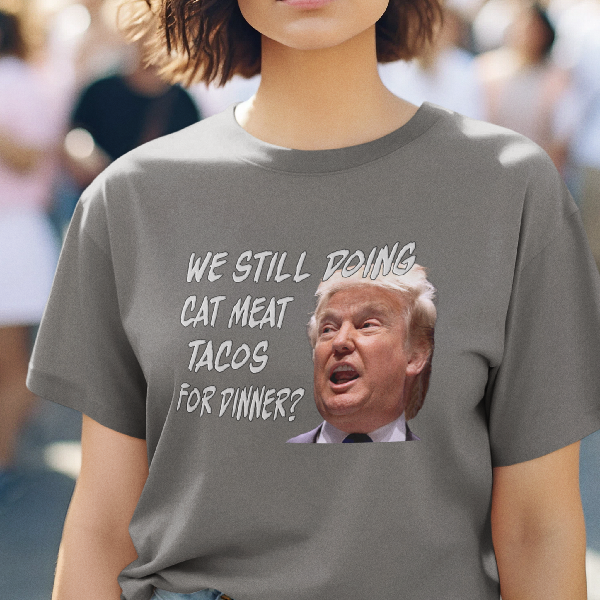 CAT MEAT TACOS T-shirts/asphalt