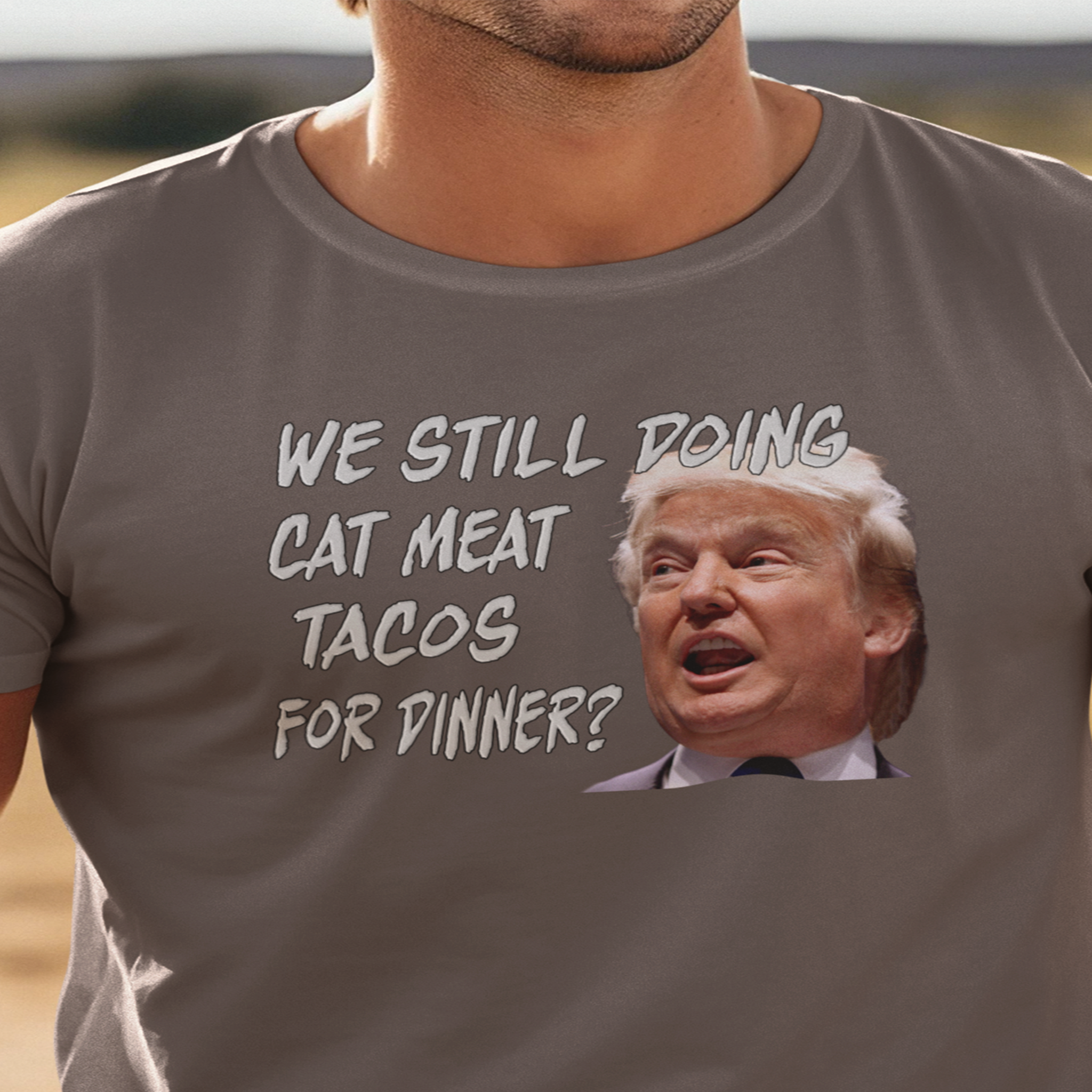 CAT MEAT TACOS T-shirts/brown
