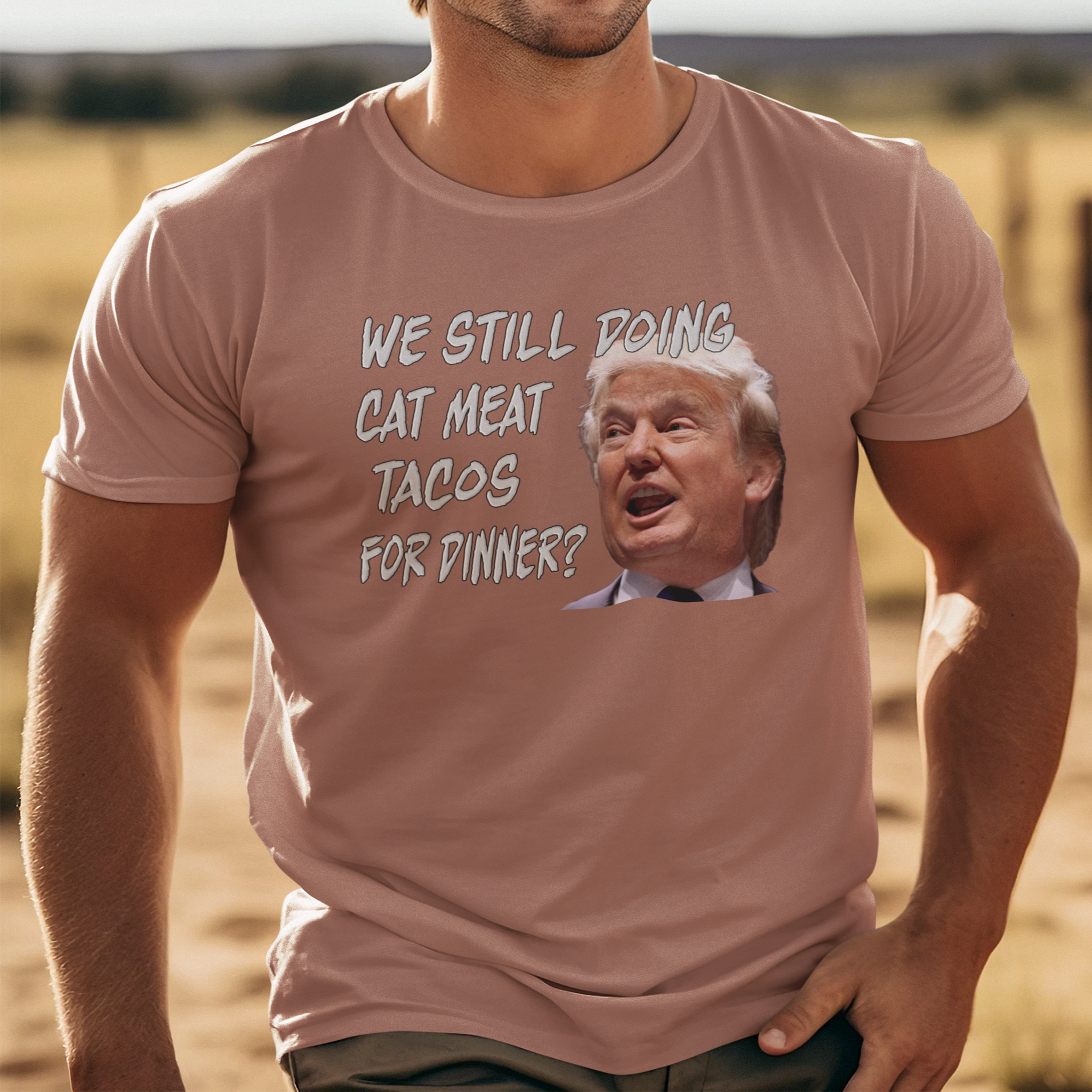 CAT MEAT TACOS T-shirts/heather_clay