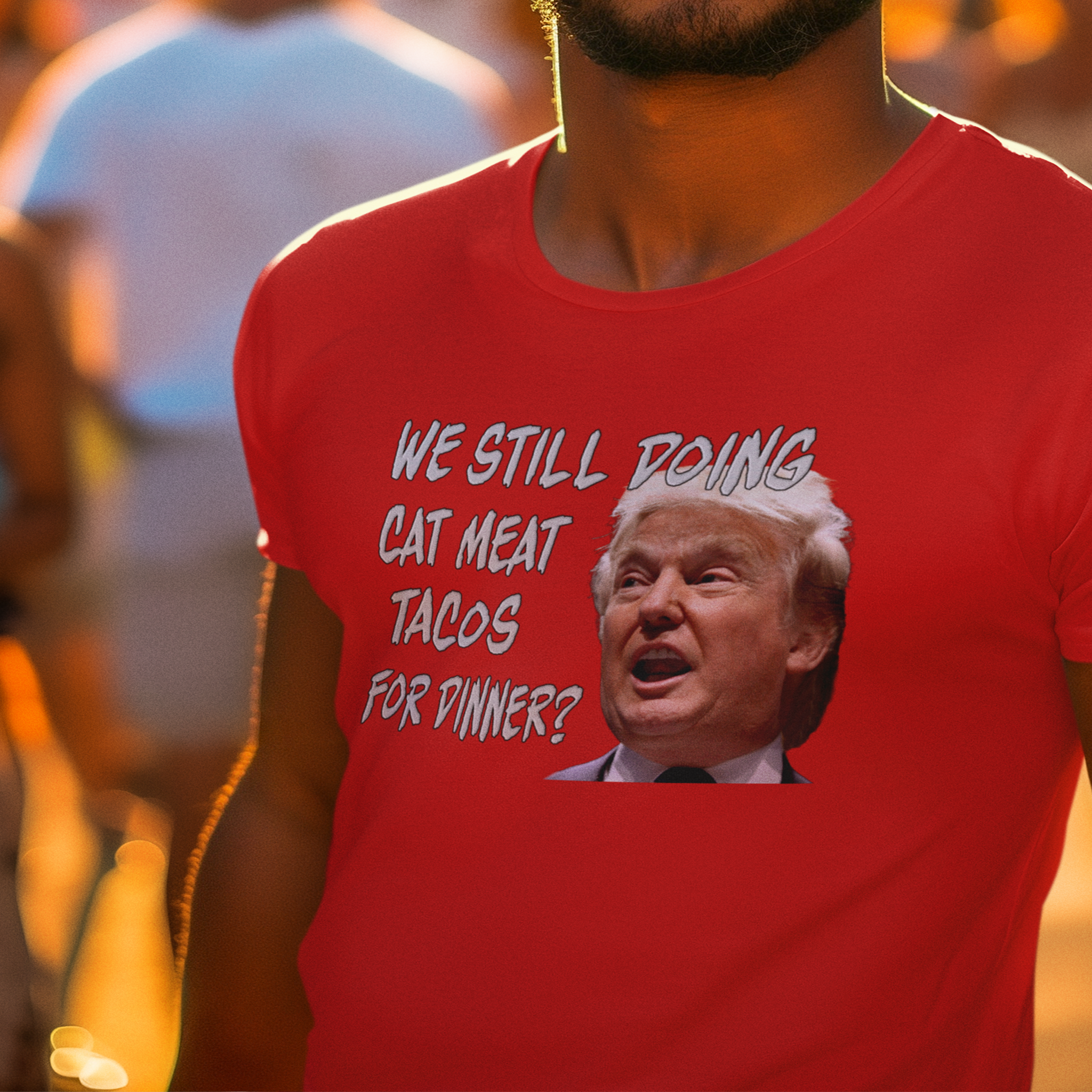 CAT MEAT TACOS T-shirts/red