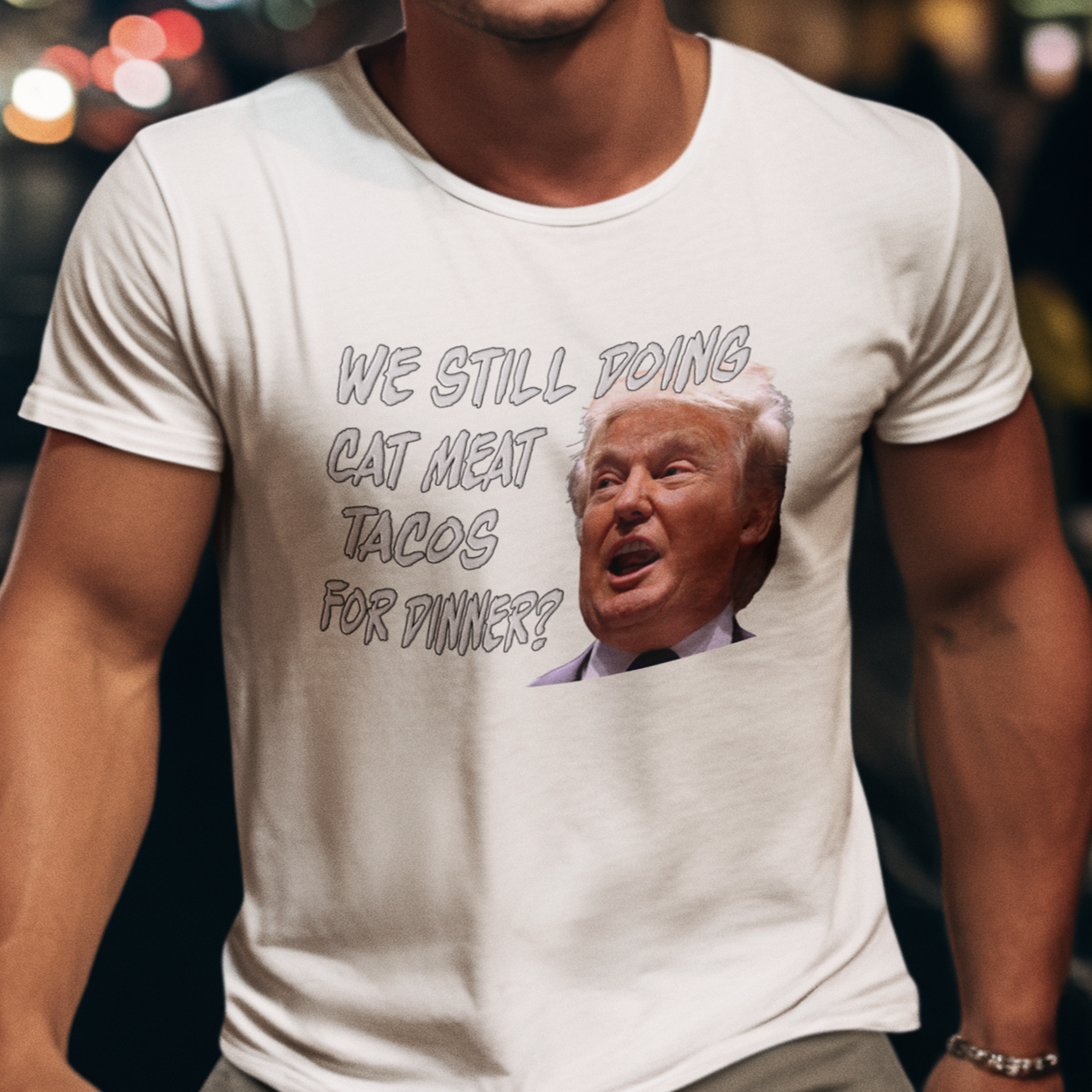 CAT MEAT TACOS T-shirt/white
