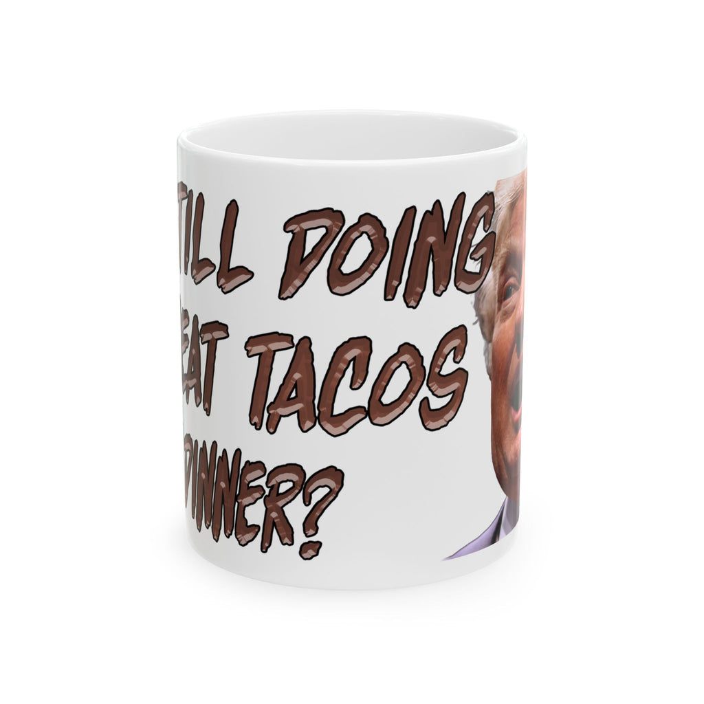 CAT MEAT TACOS CERAMIC MUG/WHITE