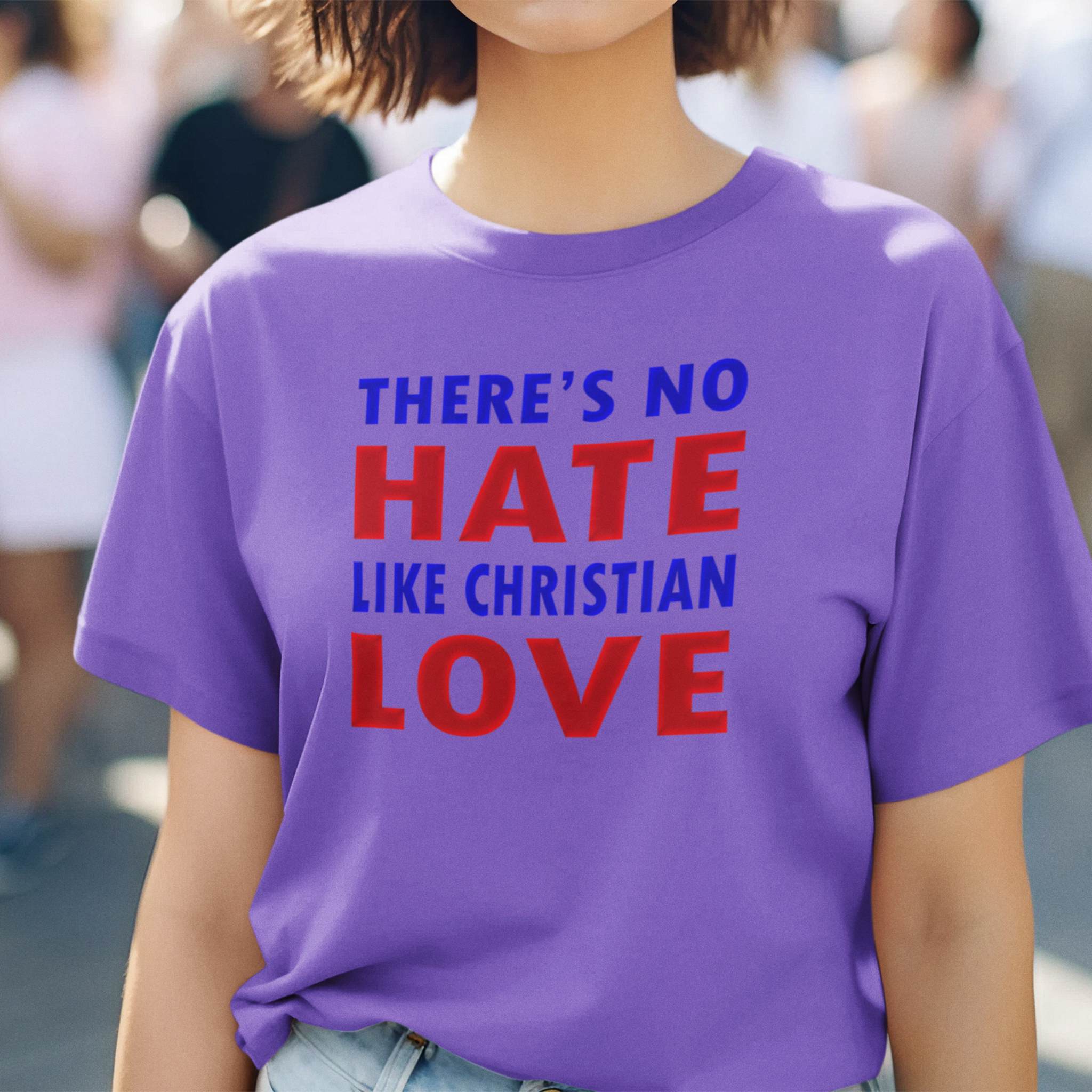 CHRISTIAN LOVE T-shirt/heather team purple