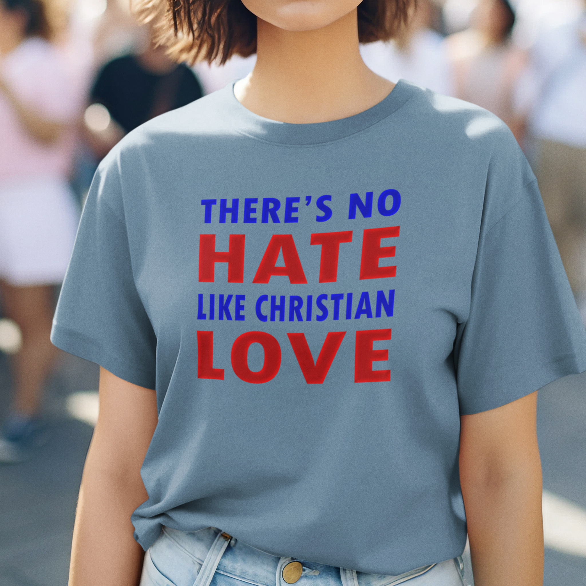 CHRISTIAN LOVE T-shirt/steel blue