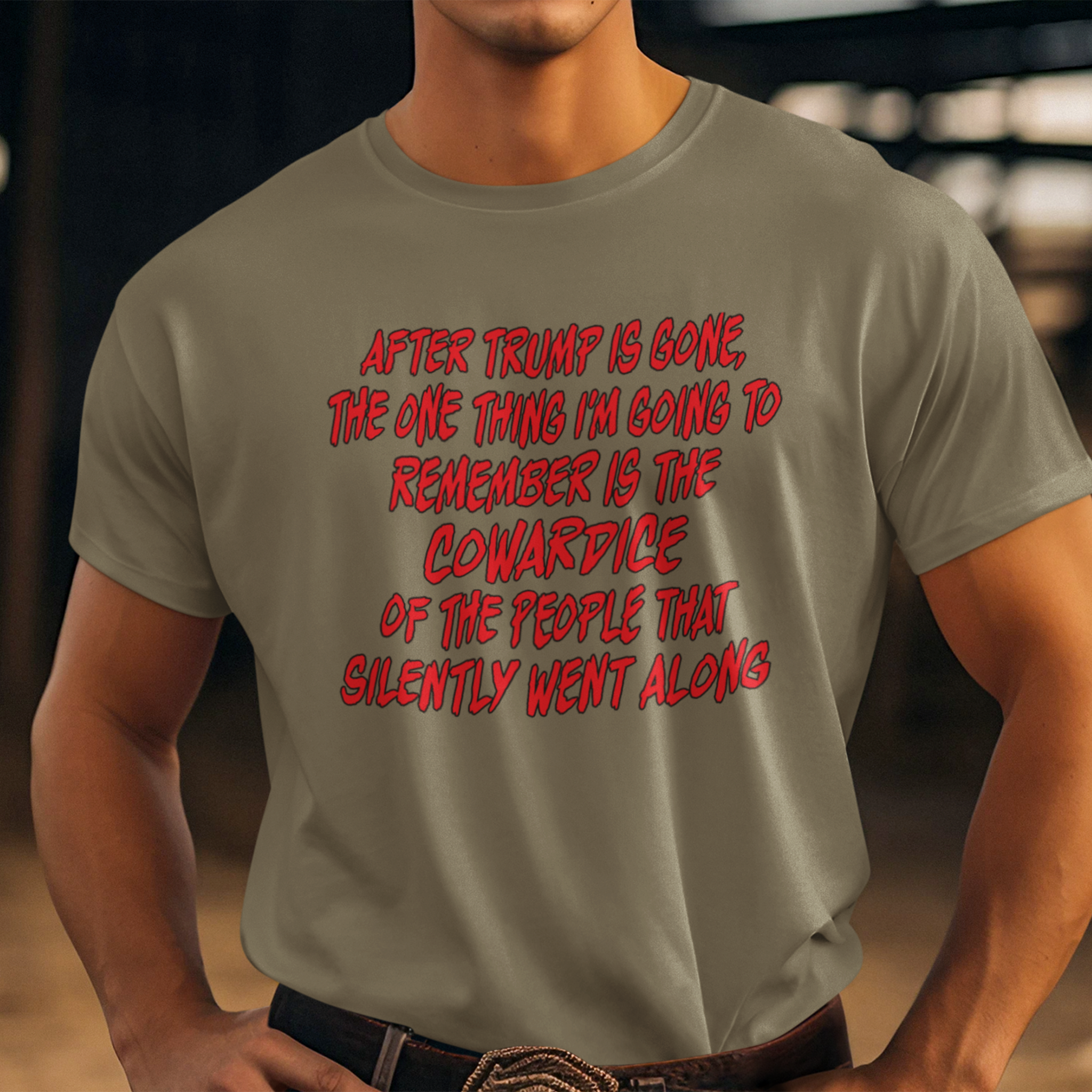 COWARDICE T-shirt/heather olive