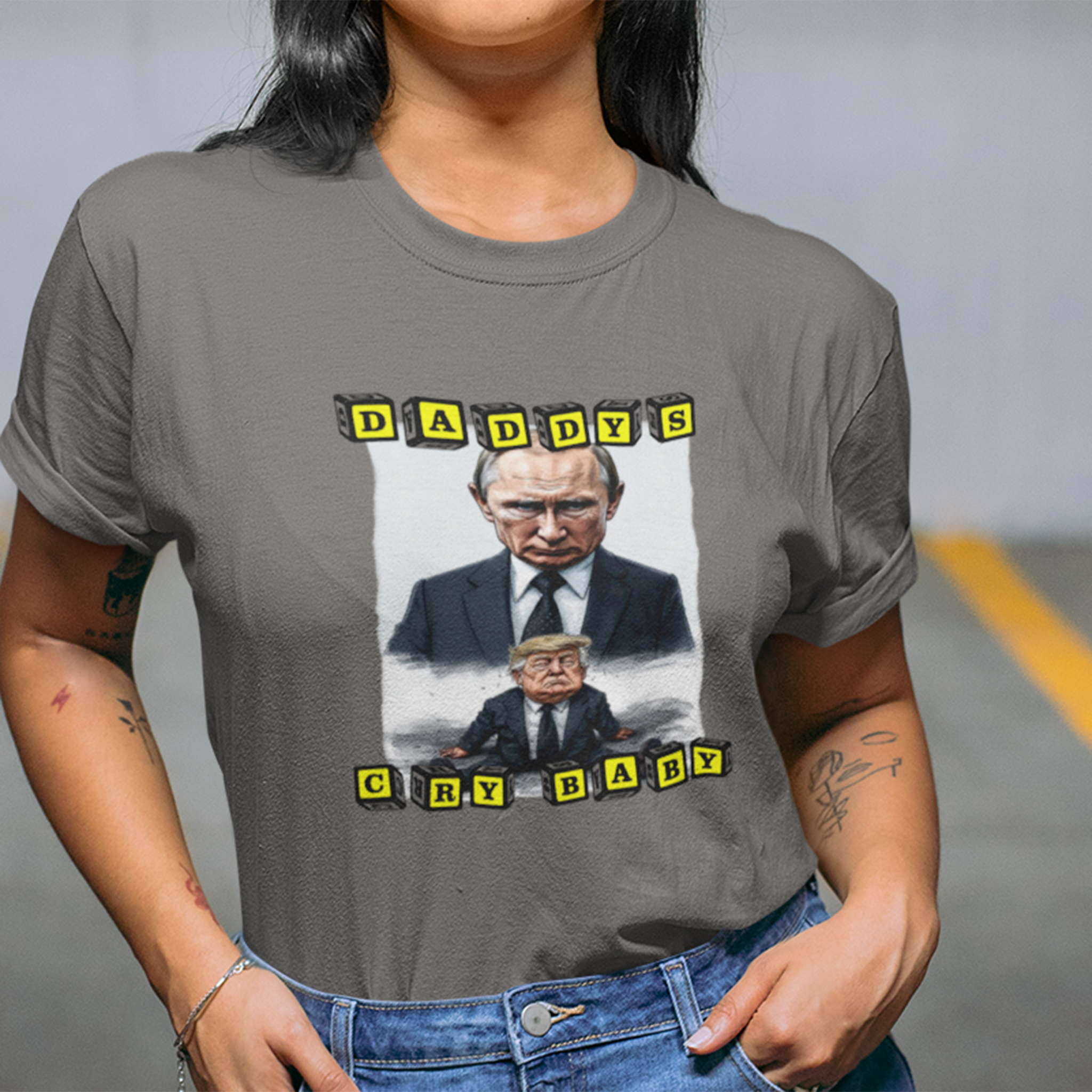 DADDY'S CRY BABY T-shirt deep heather