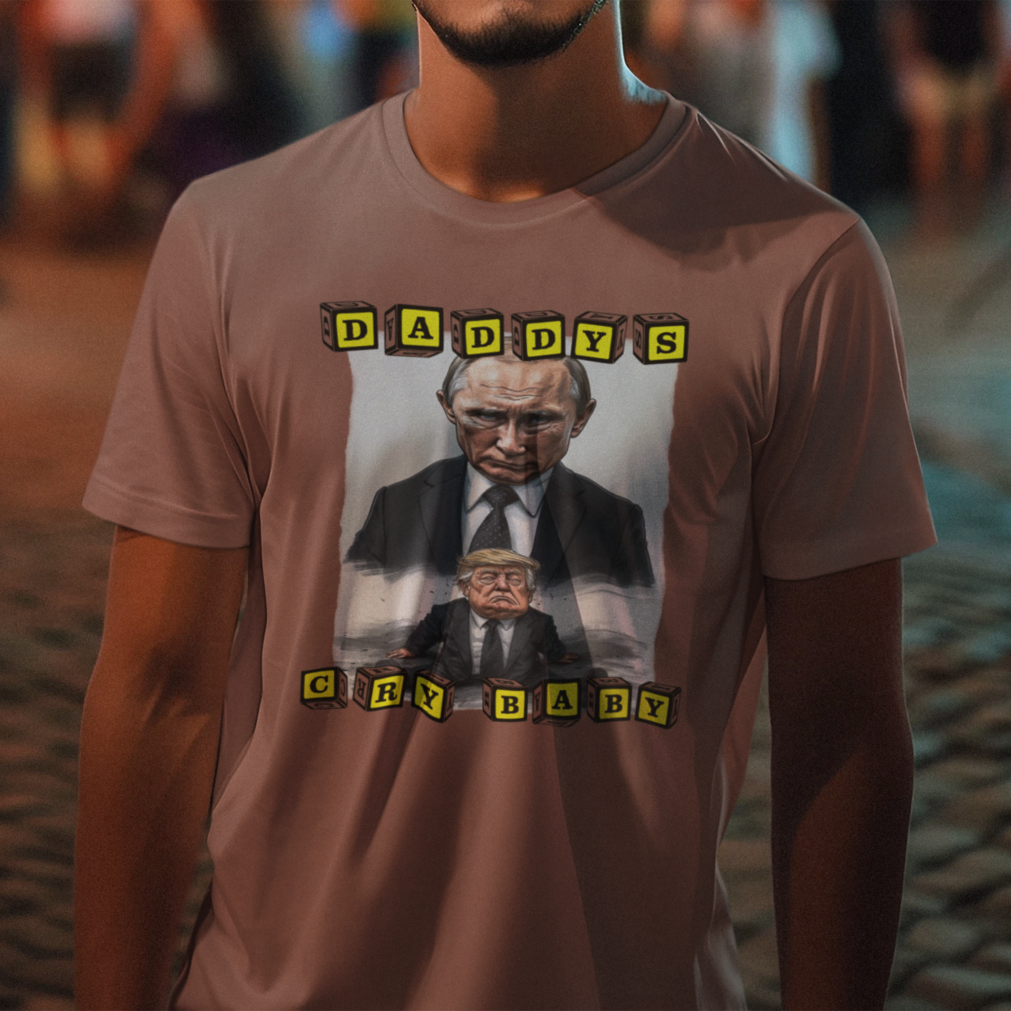 DADDY'S CRY BABY T-shirt/heather clay