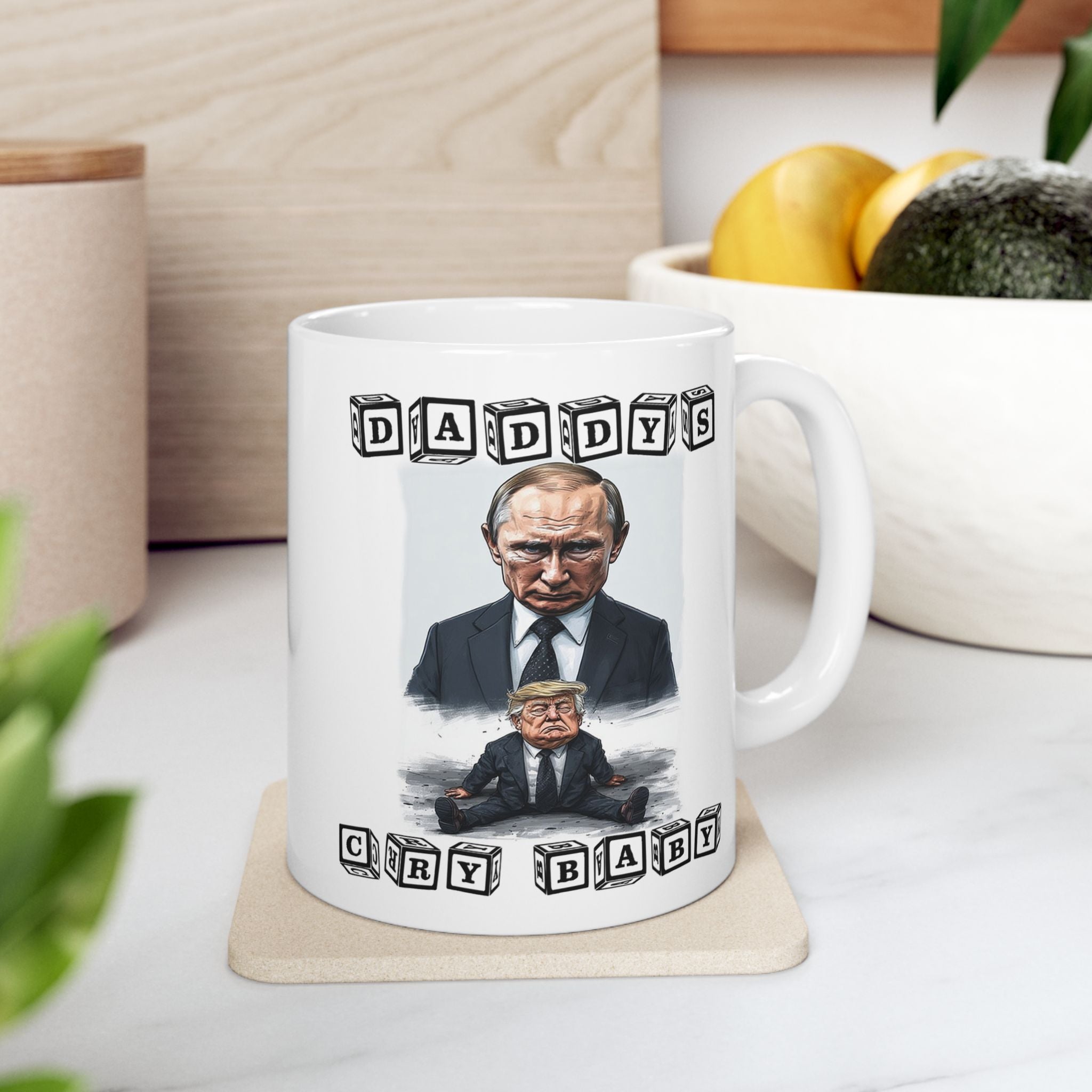DADDY'S CRY BABY CERAMIC MUG/WHITE