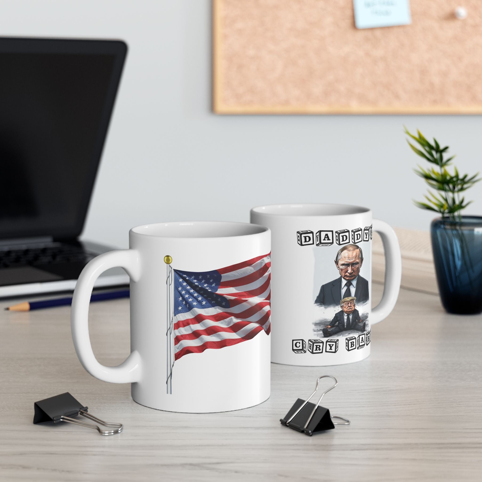 DADDY'S CRY BABY CERAMIC MUG/WHITE