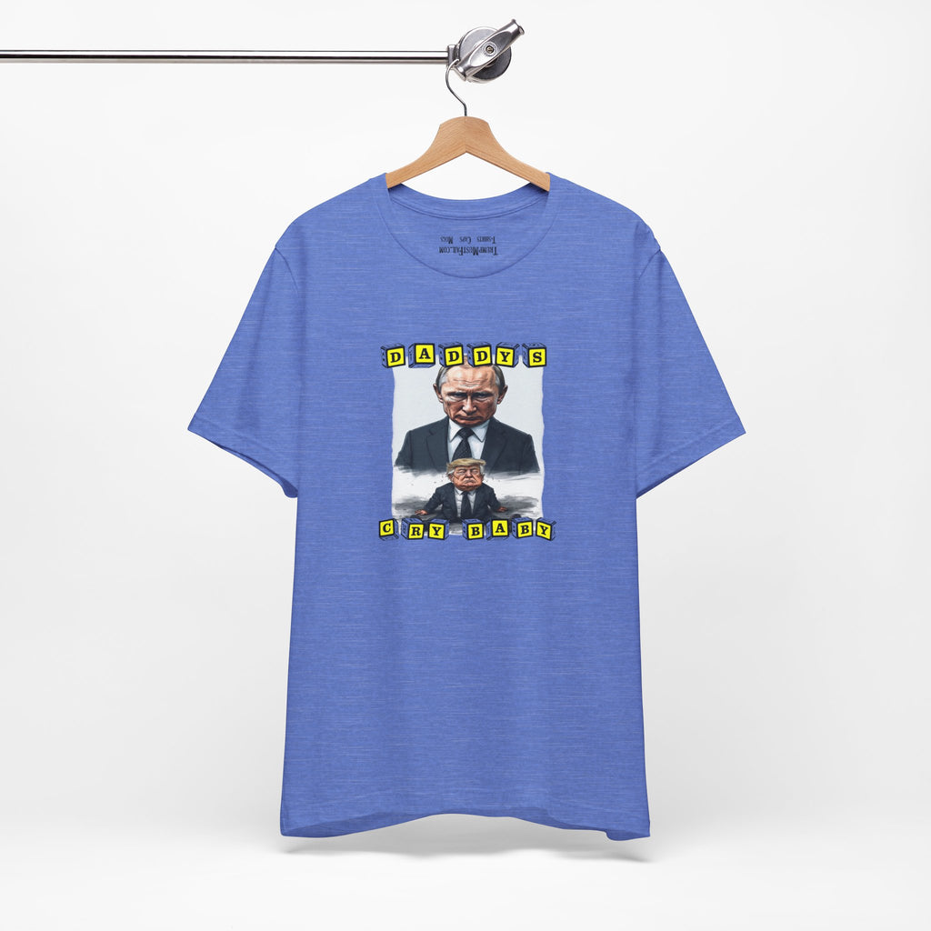DADDY'S CRY BABY T-shirt/heather columbia blue