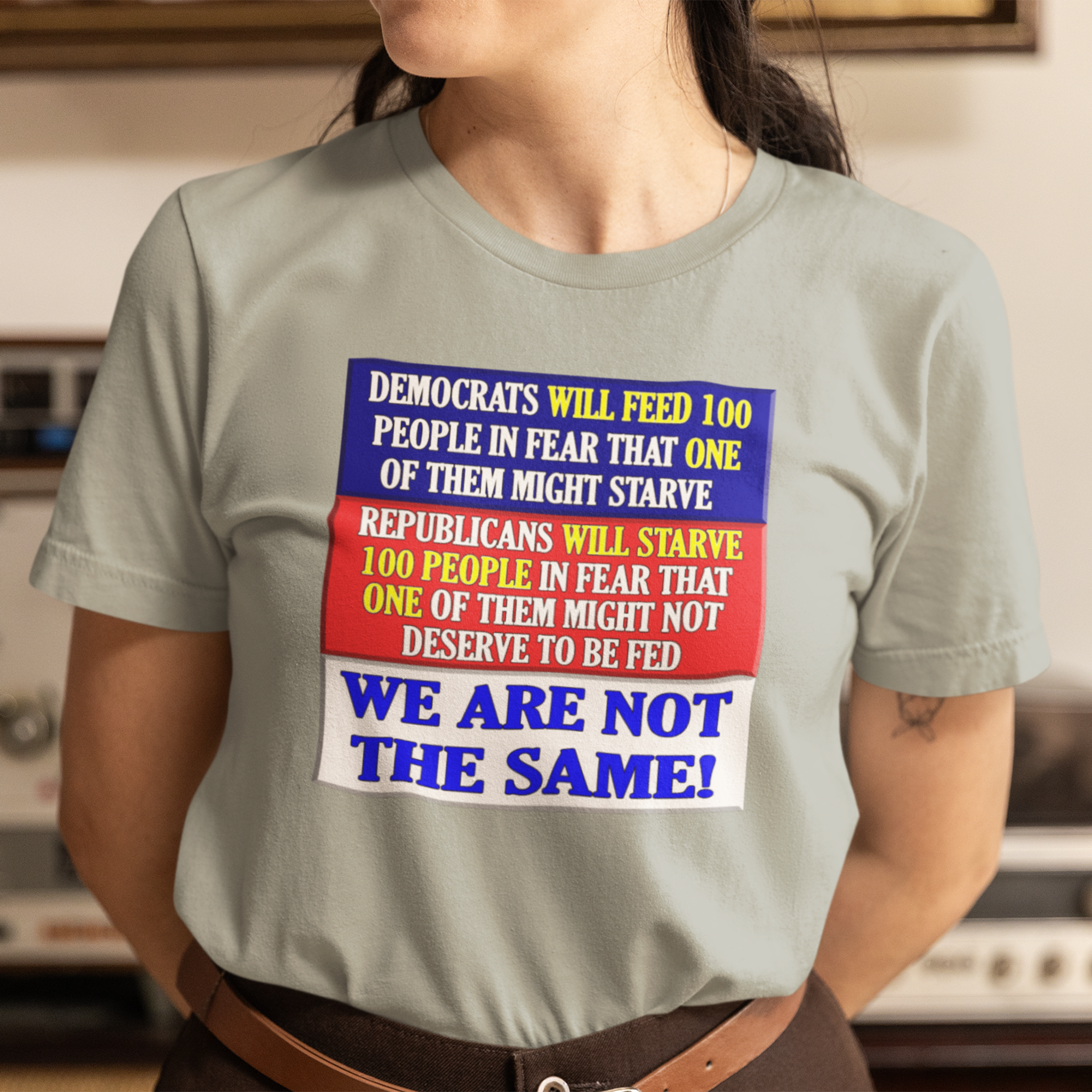 DEMOCRATS WILL FEED T-SHIRT/ATHLETIC HEATHER