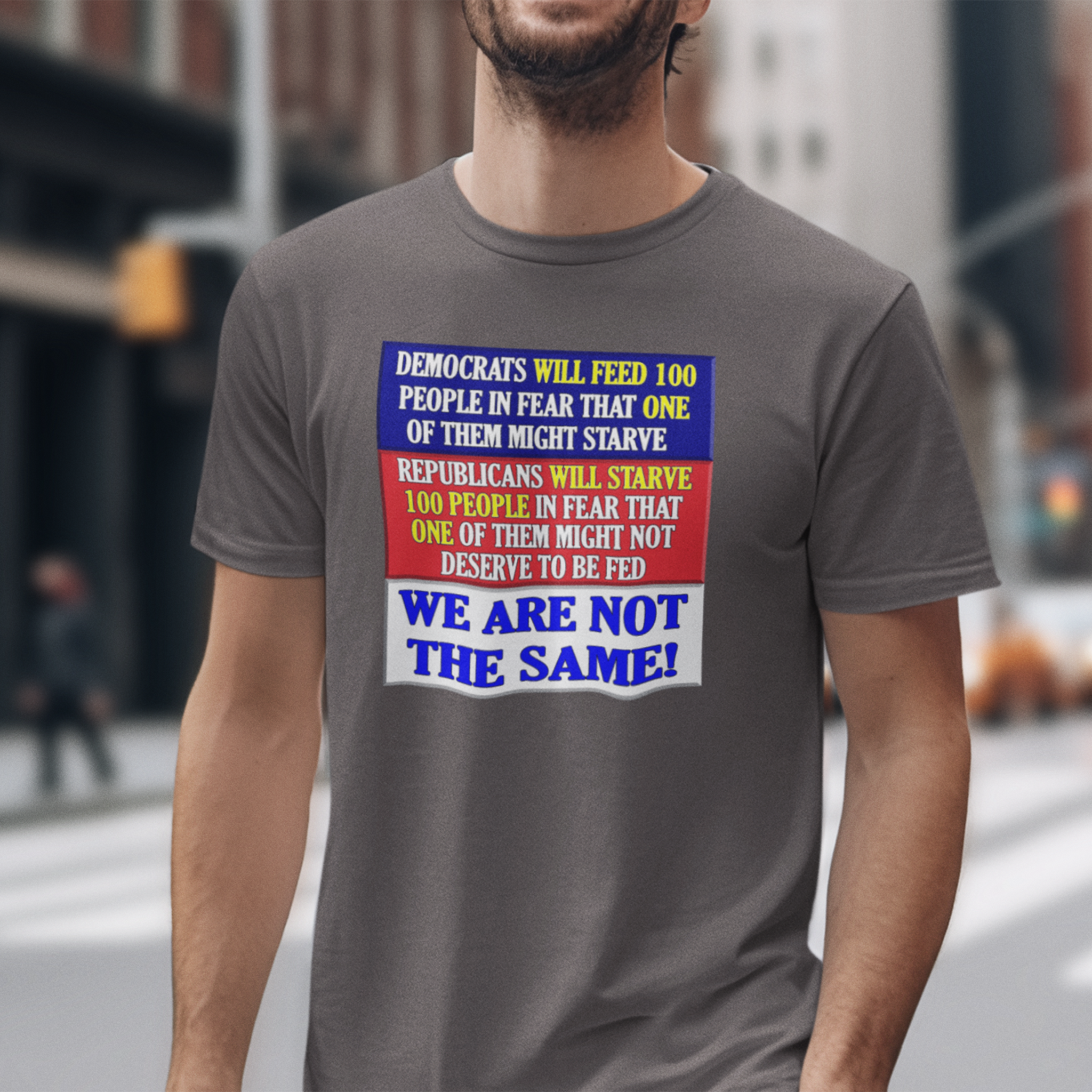 DEMOCRATS WILL FEED T-SHIRT/BROWN