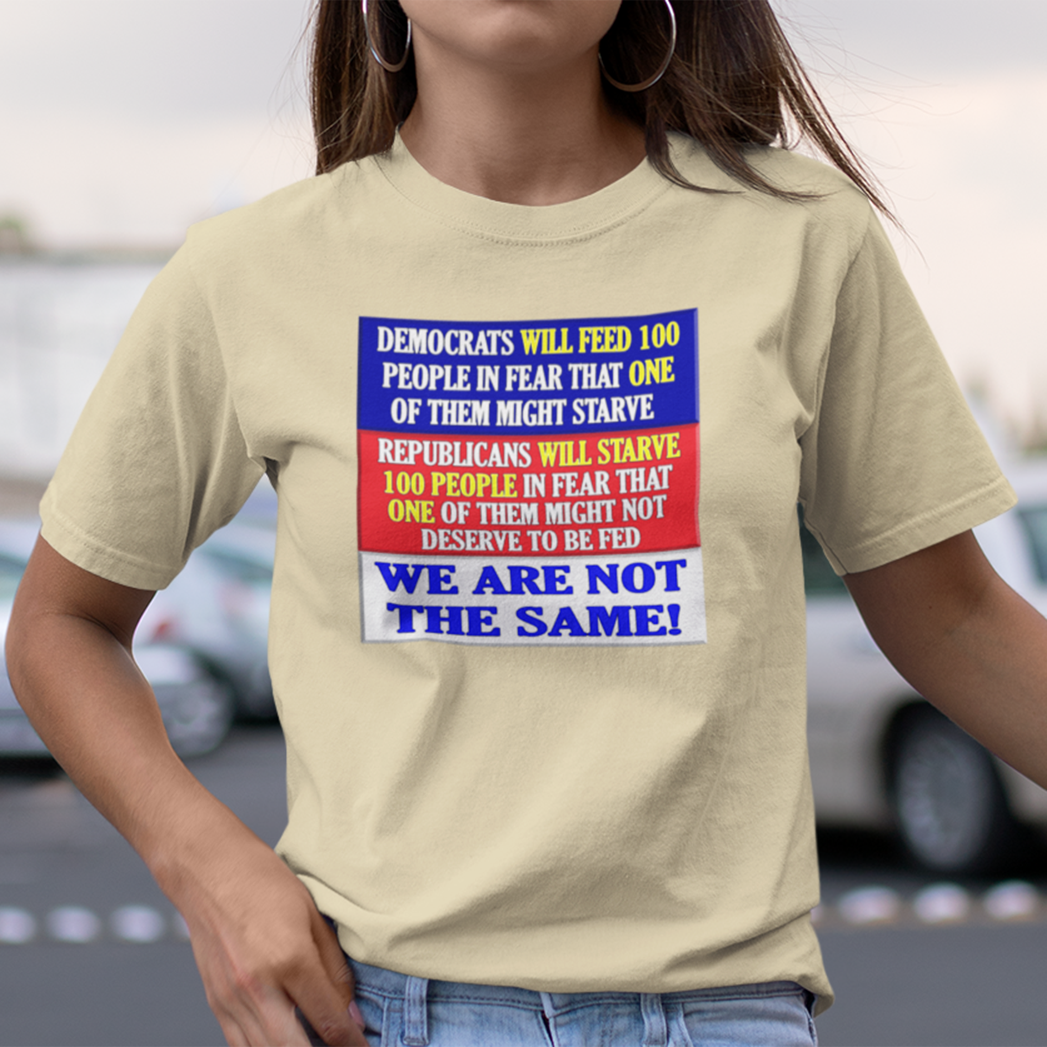DEMOCRATS WILL FEED T-SHIRT/NATURAL
