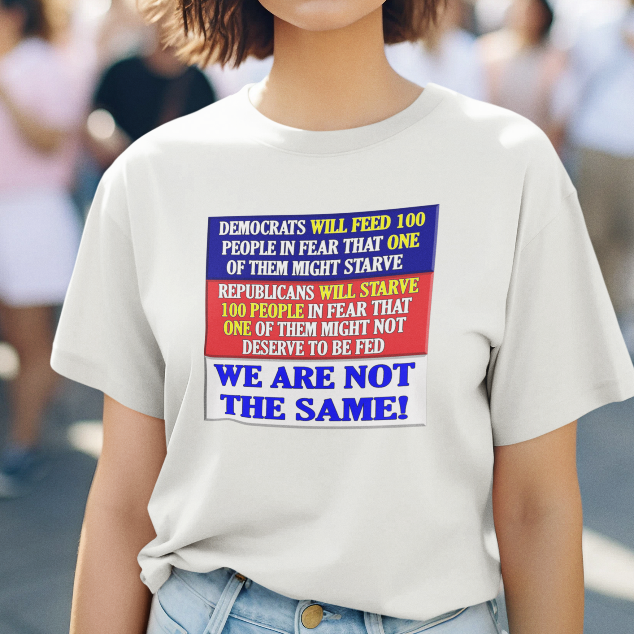 DEMOCRATS WILL FEED T-SHIRT/WHITE