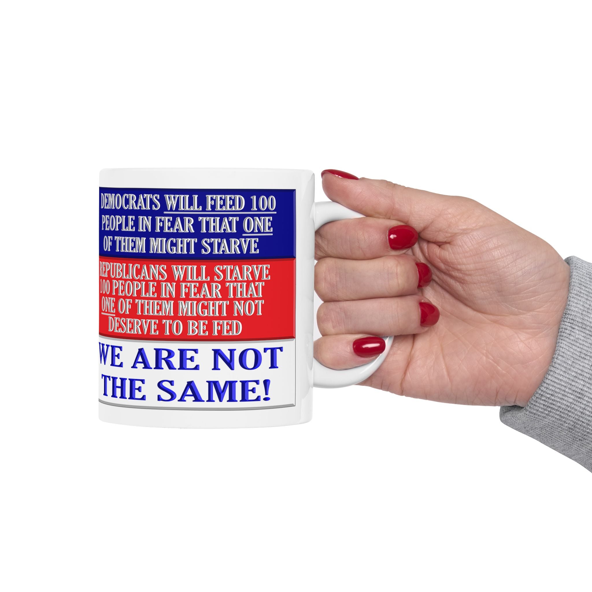 DEMOCRATS WILL FEED CERAMIC MUG/WHITE