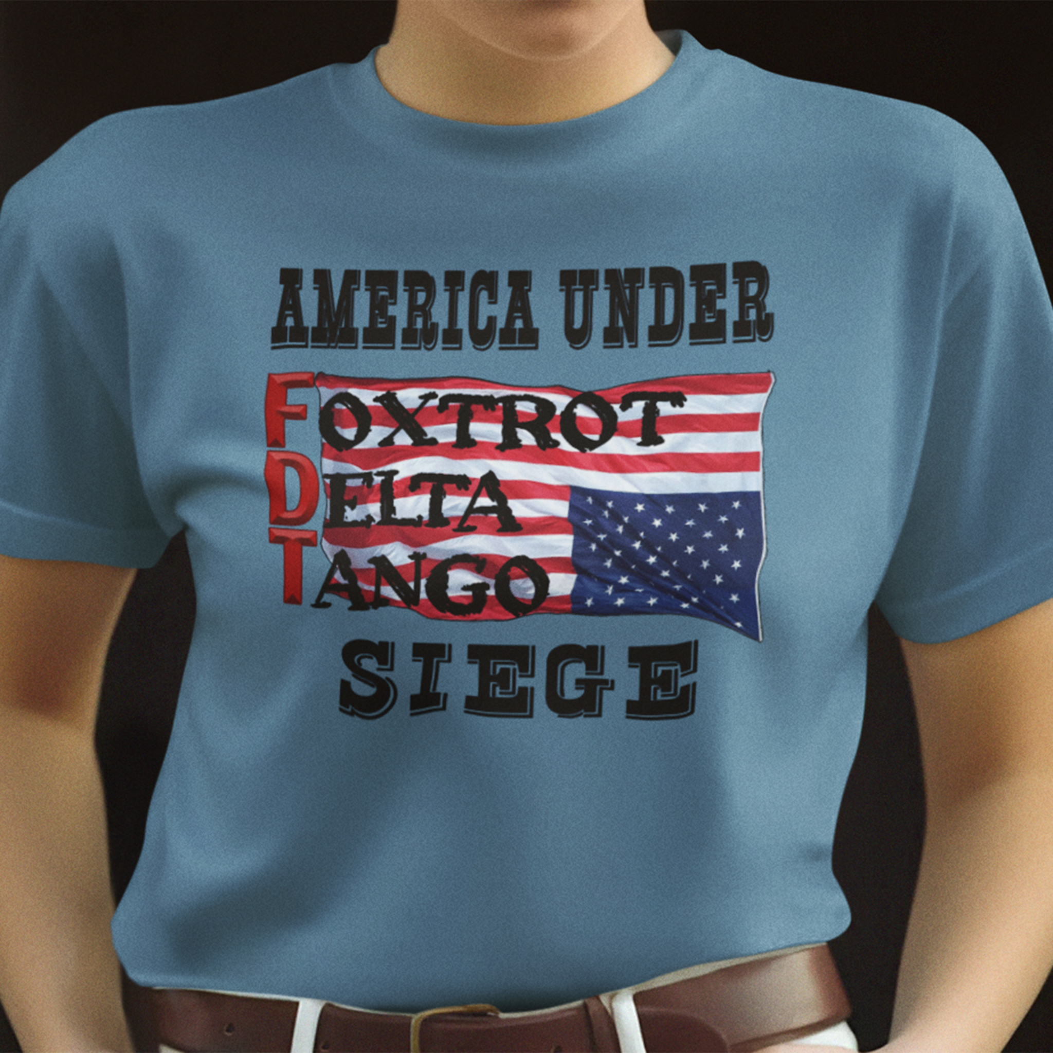 FOXTROT DELTA TANGO 1 T-SHIRT/STEEL BLUE
