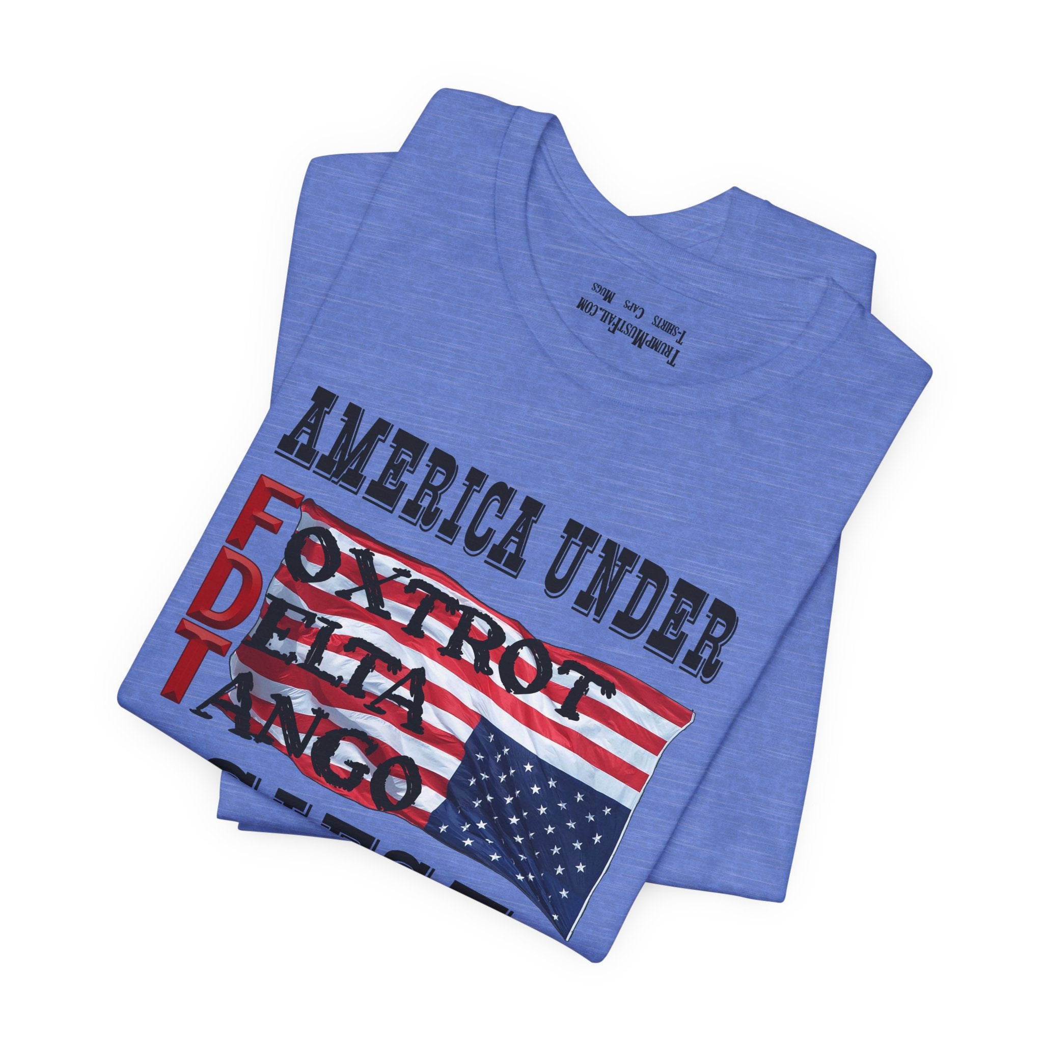 FOXTROT DELTA TANGO 1 T-SHIRT/HEATHER COLUMBIA BLUE