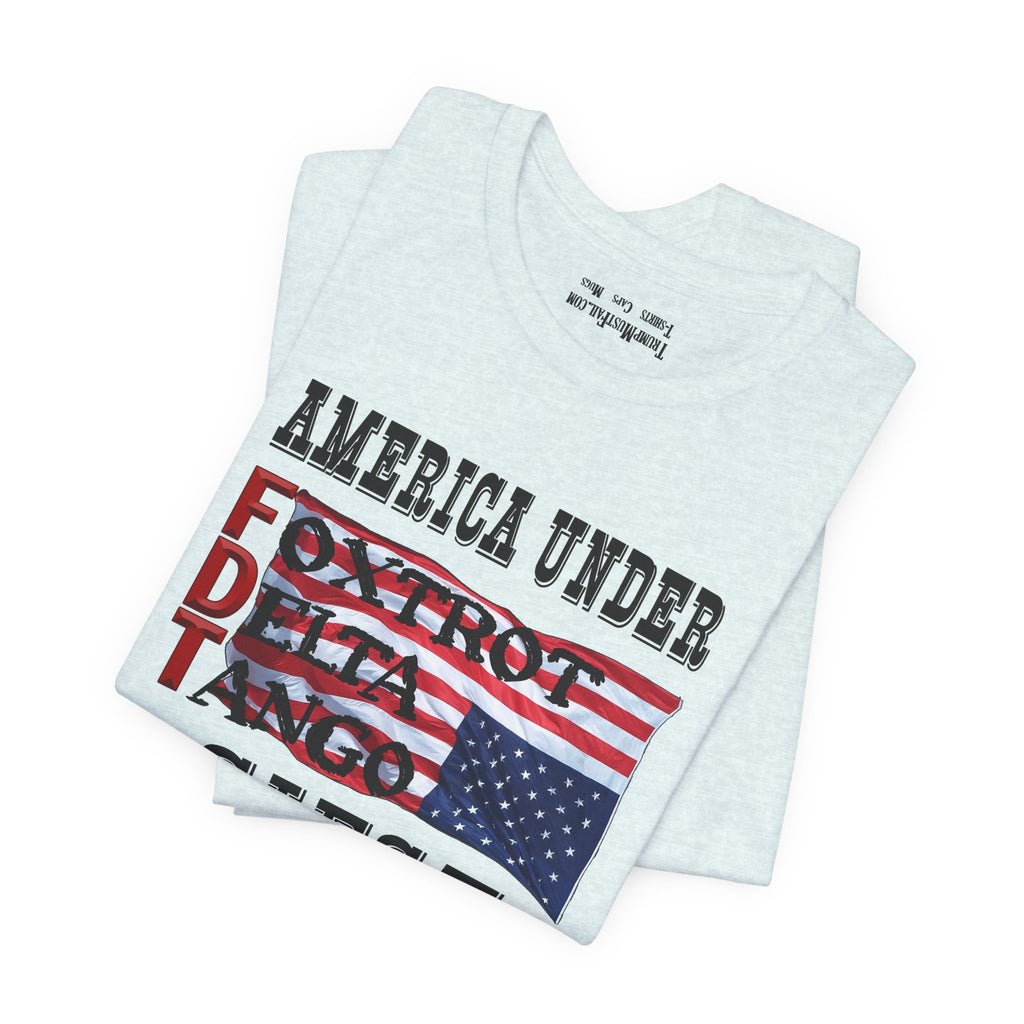 FOXTROT DELTA TANGO 1 T-SHIRT/HEATHER ICE BLUE