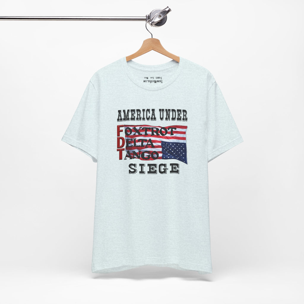FOXTROT DELTA TANGO 1 T-SHIRT/HEATHER ICE BLUE