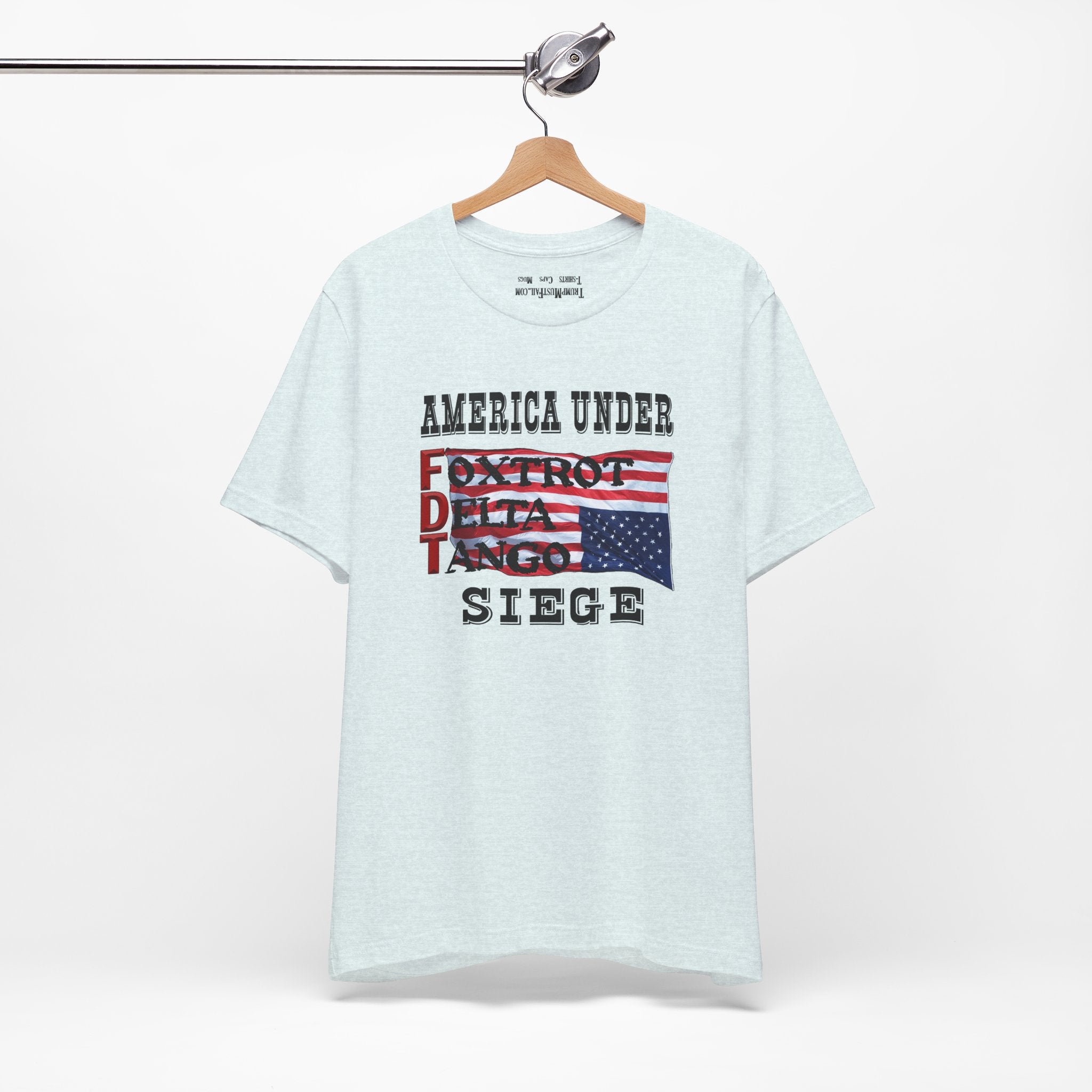 FOXTROT DELTA TANGO 1 T-SHIRT/HEATHER ICE BLUE