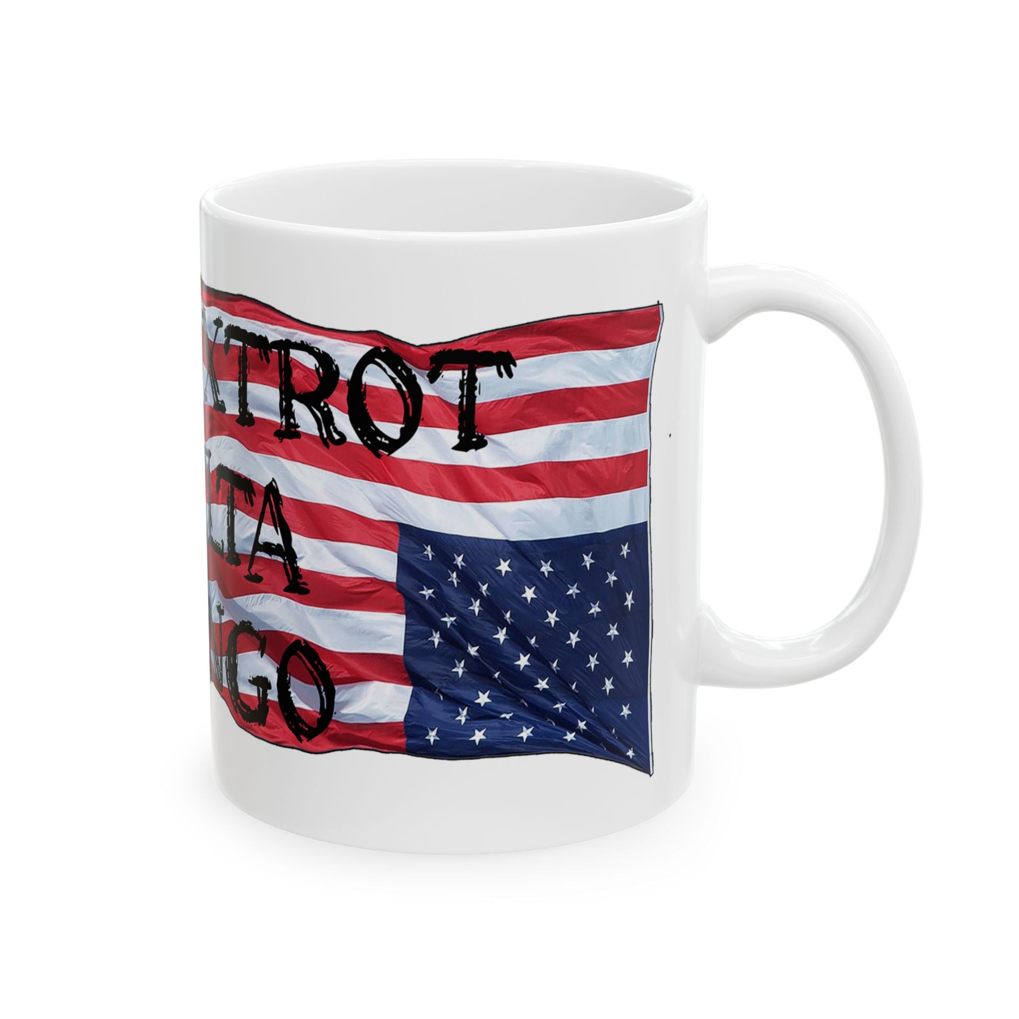 FOXTROT DELTA TANGO TRUMP CERAMIC MUG/WHITE