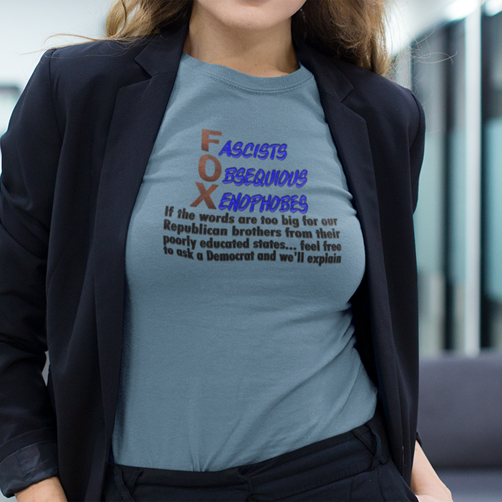 FOX IF THE WORDS T-SHIRT/STEEL BLUE