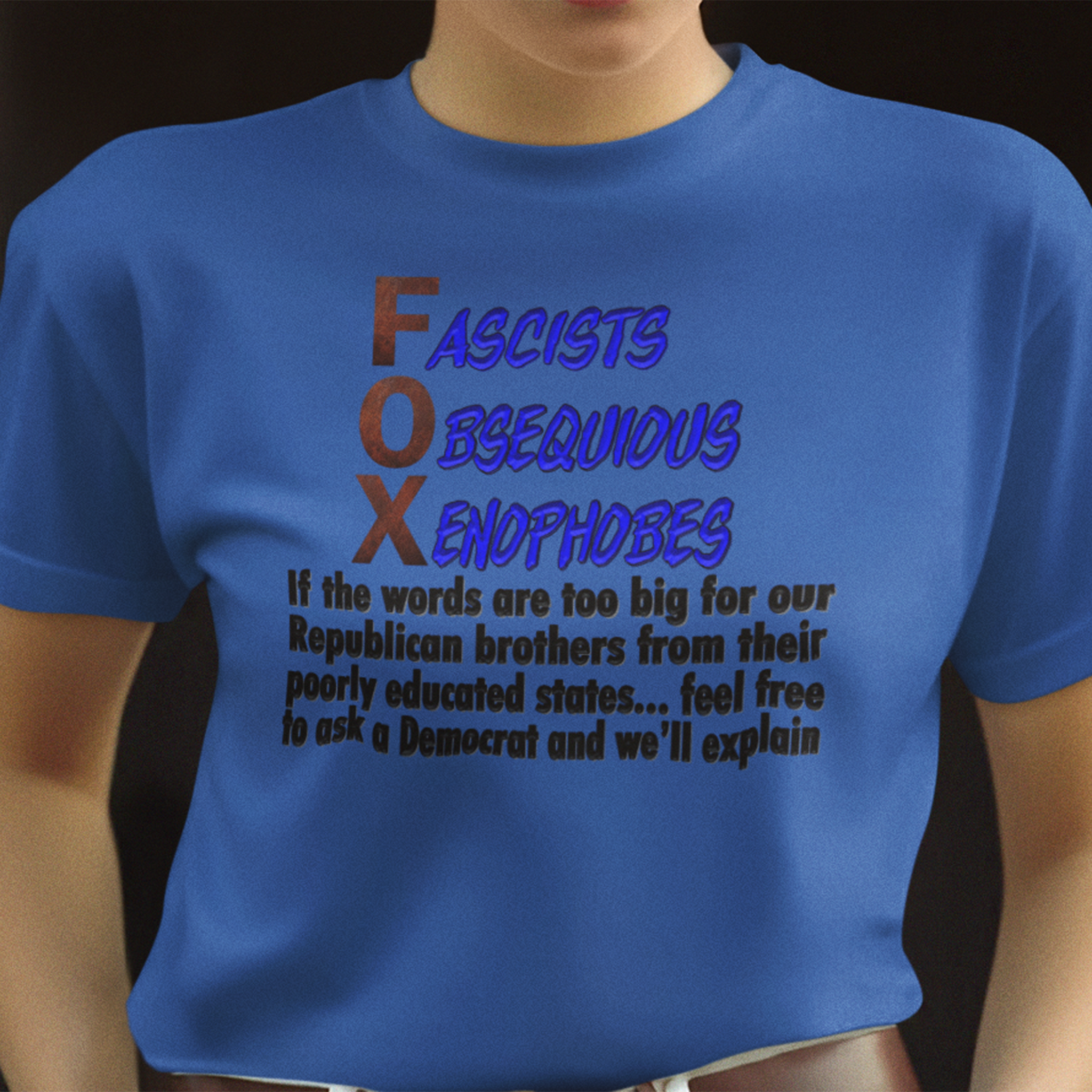 FOX IF THE WORDS T-SHIRT/TRUE ROYAL