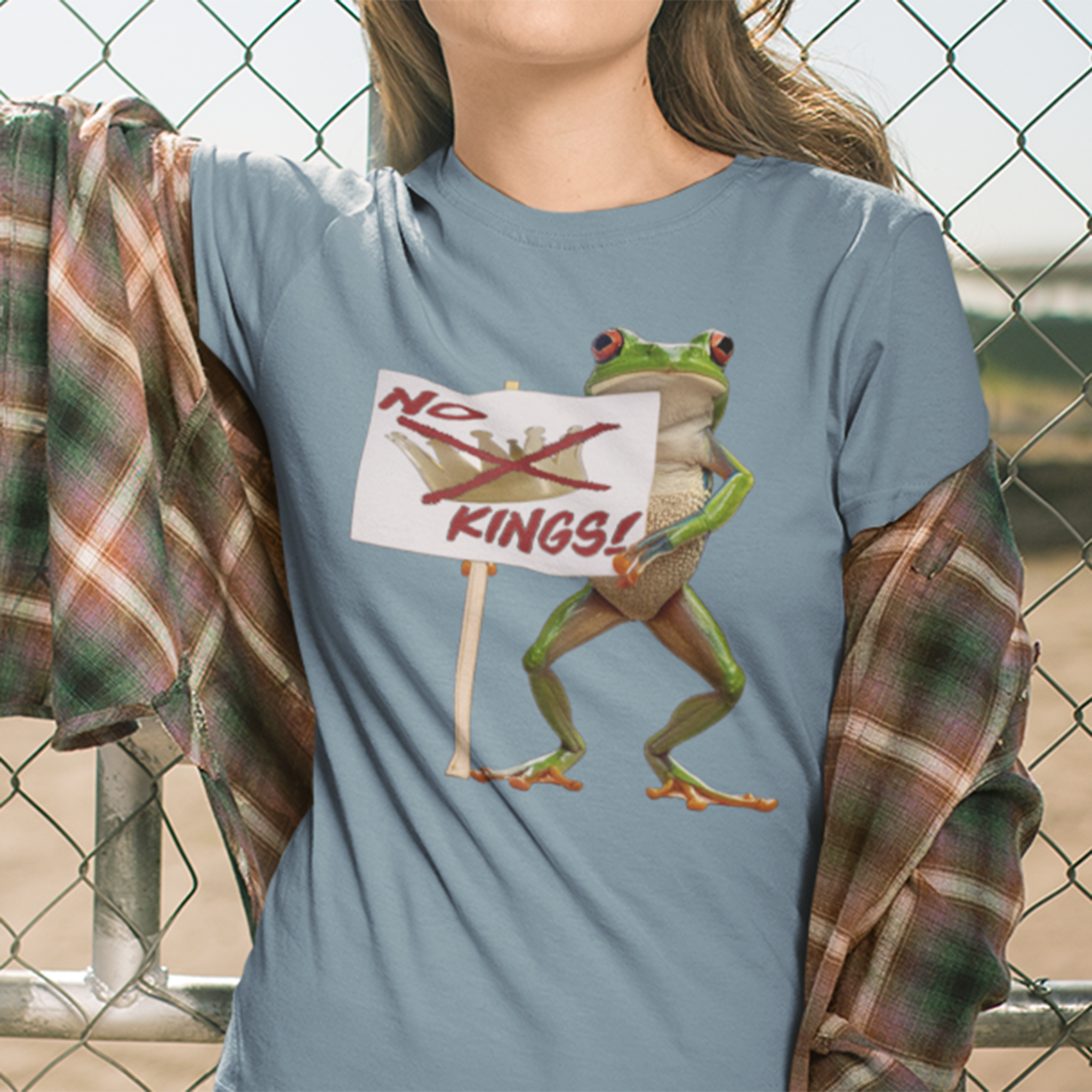 FROGS NO KINGS T-SHIRT/STEEL BLUE