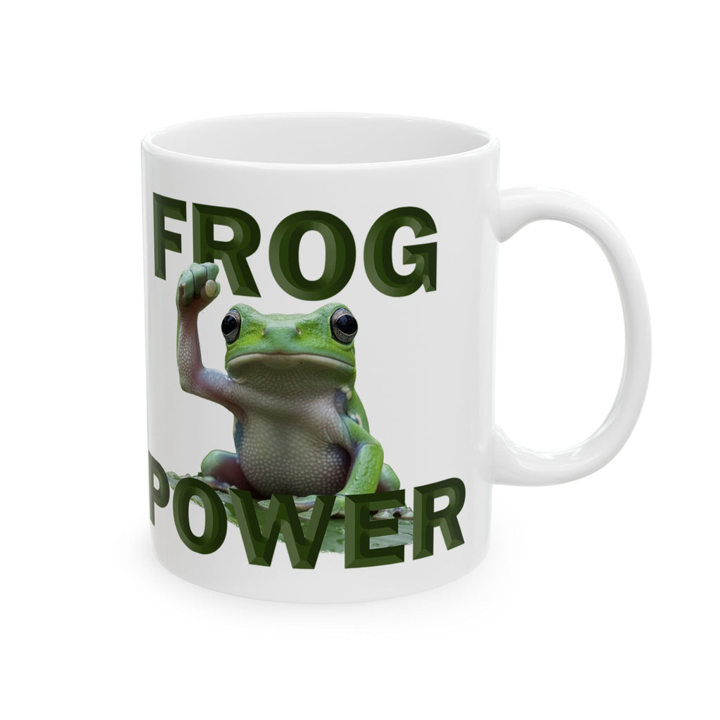 FROG POWER CERAMIC MUG/WHITE