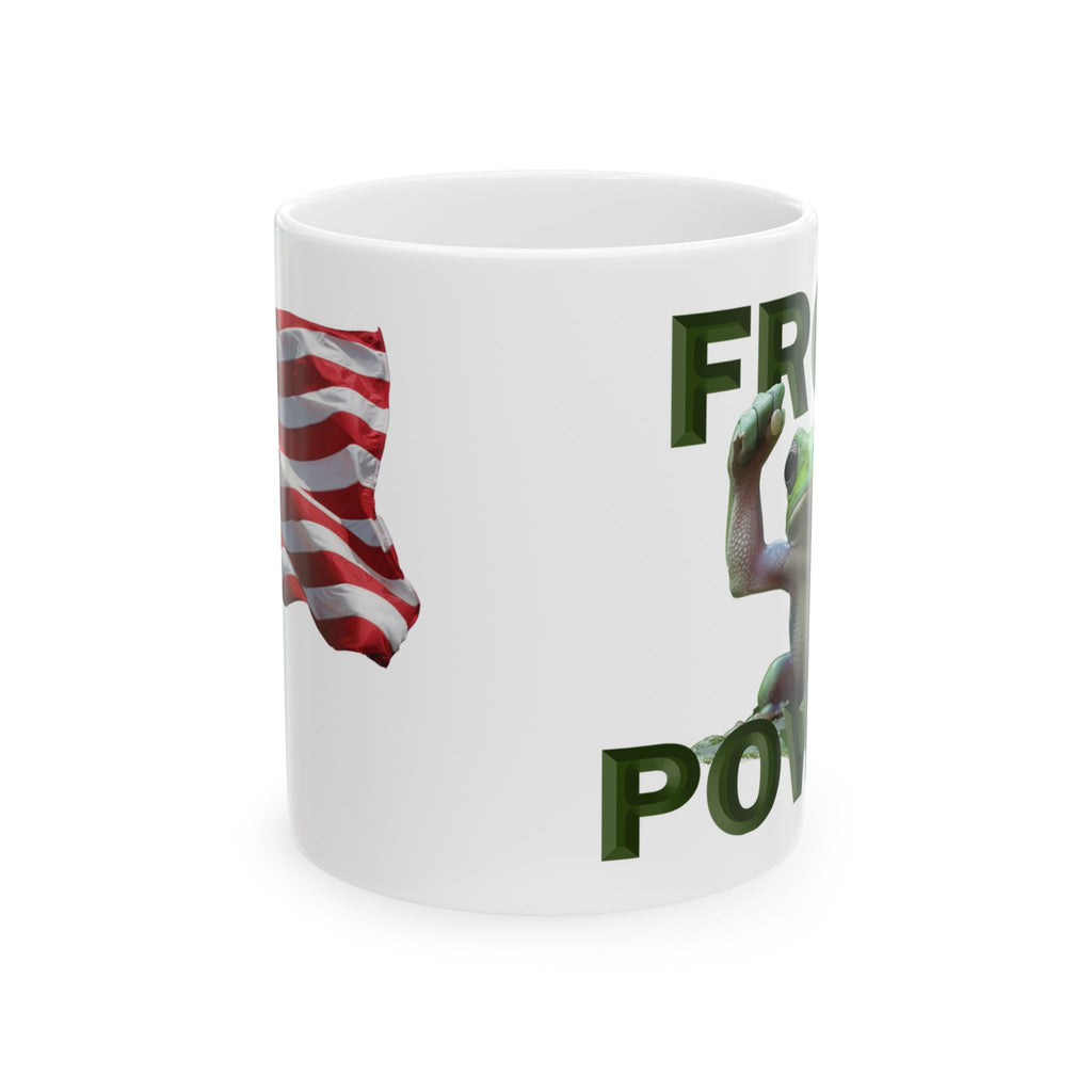 FROG POWER CERAMIC MUG/WHITE