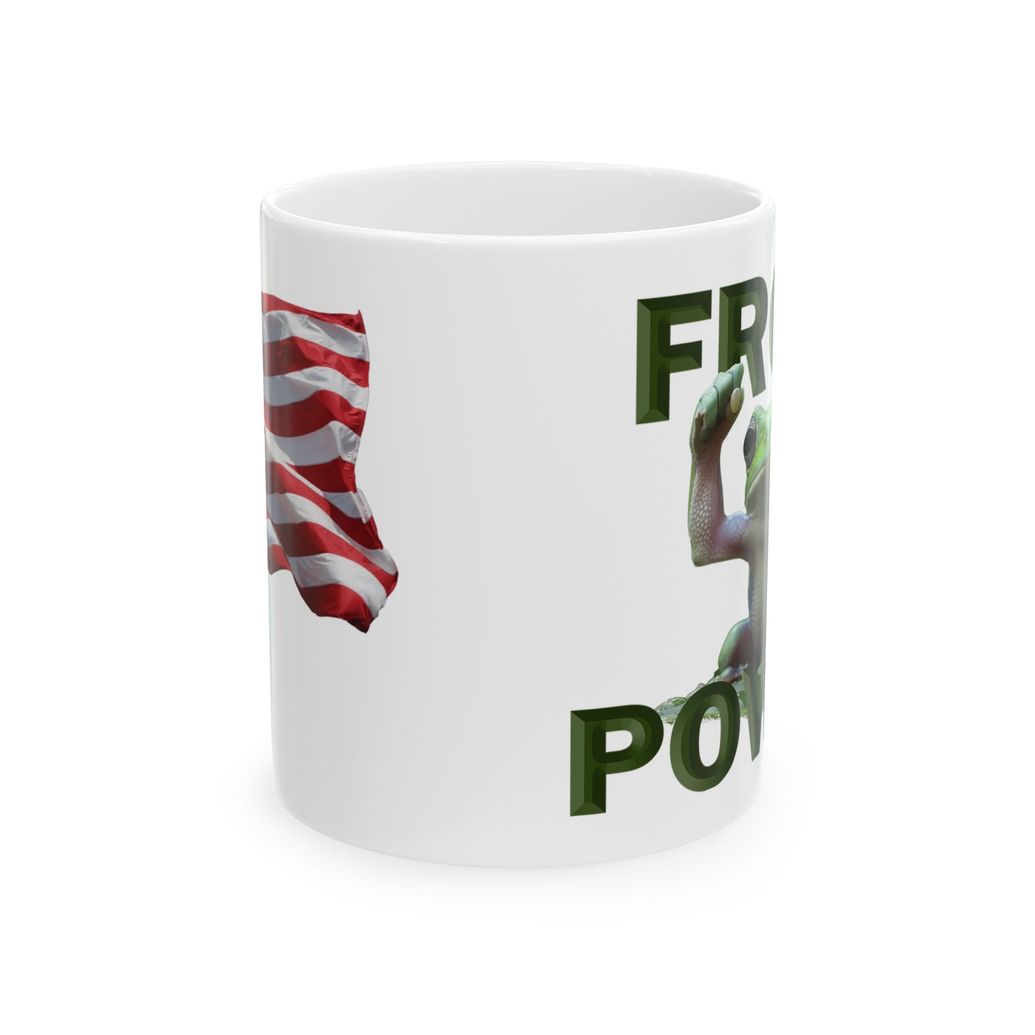 FROG POWER CERAMIC MUG/WHITE