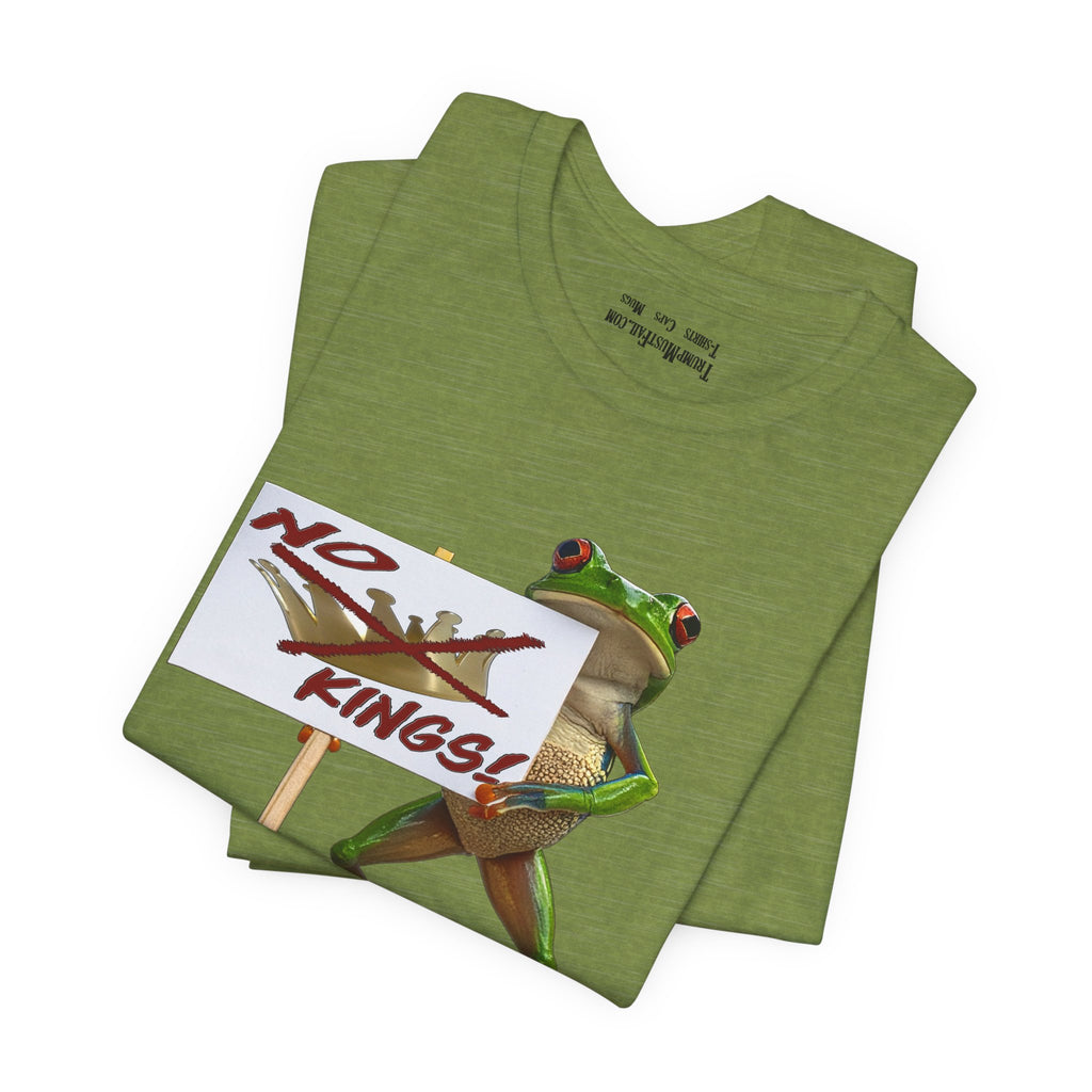 FROGS NO KINGS T-SHIRT/HEATHER GREEN