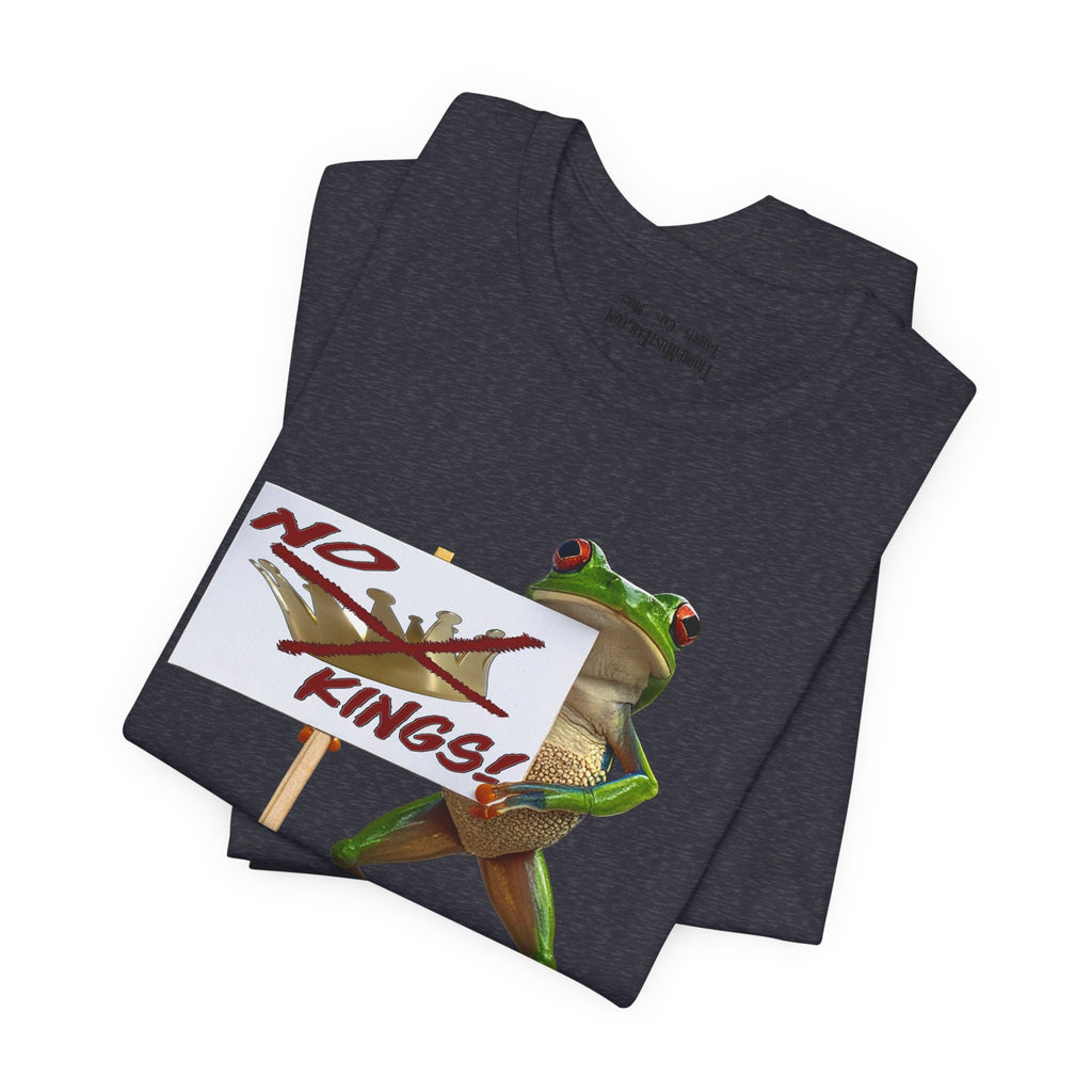 FROGS NO KINGS T-SHIRT/HEATHER NAVY